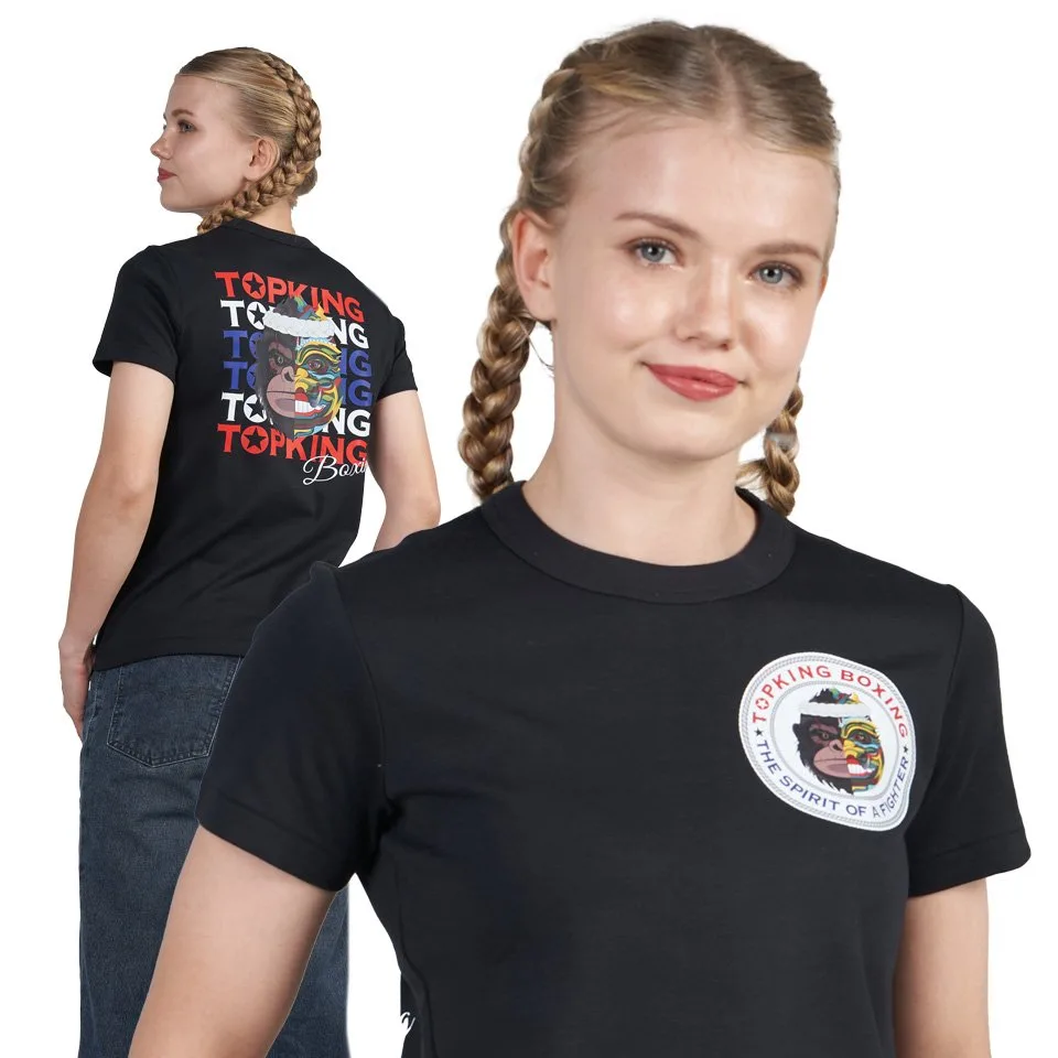 Изглед от гърба на черна тениска TOPKING T-SHIRT BLACK 031, показващ изчистен дизайн без щампи.