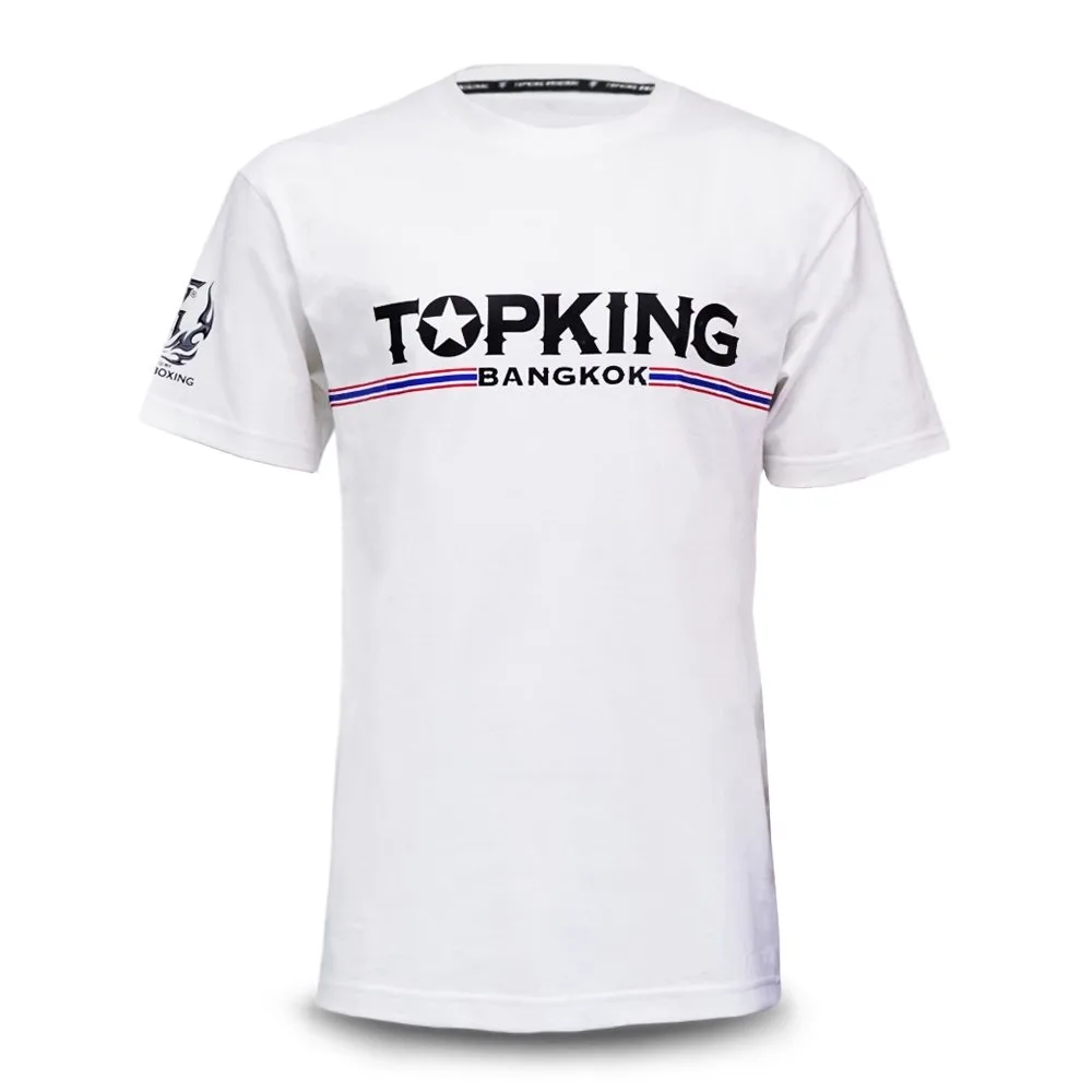 Бяла тениска Top King TOPKING T-SHIRT WHITE 029, изглед отпред, демонстрираща изчистен дизайн и логото на марката.