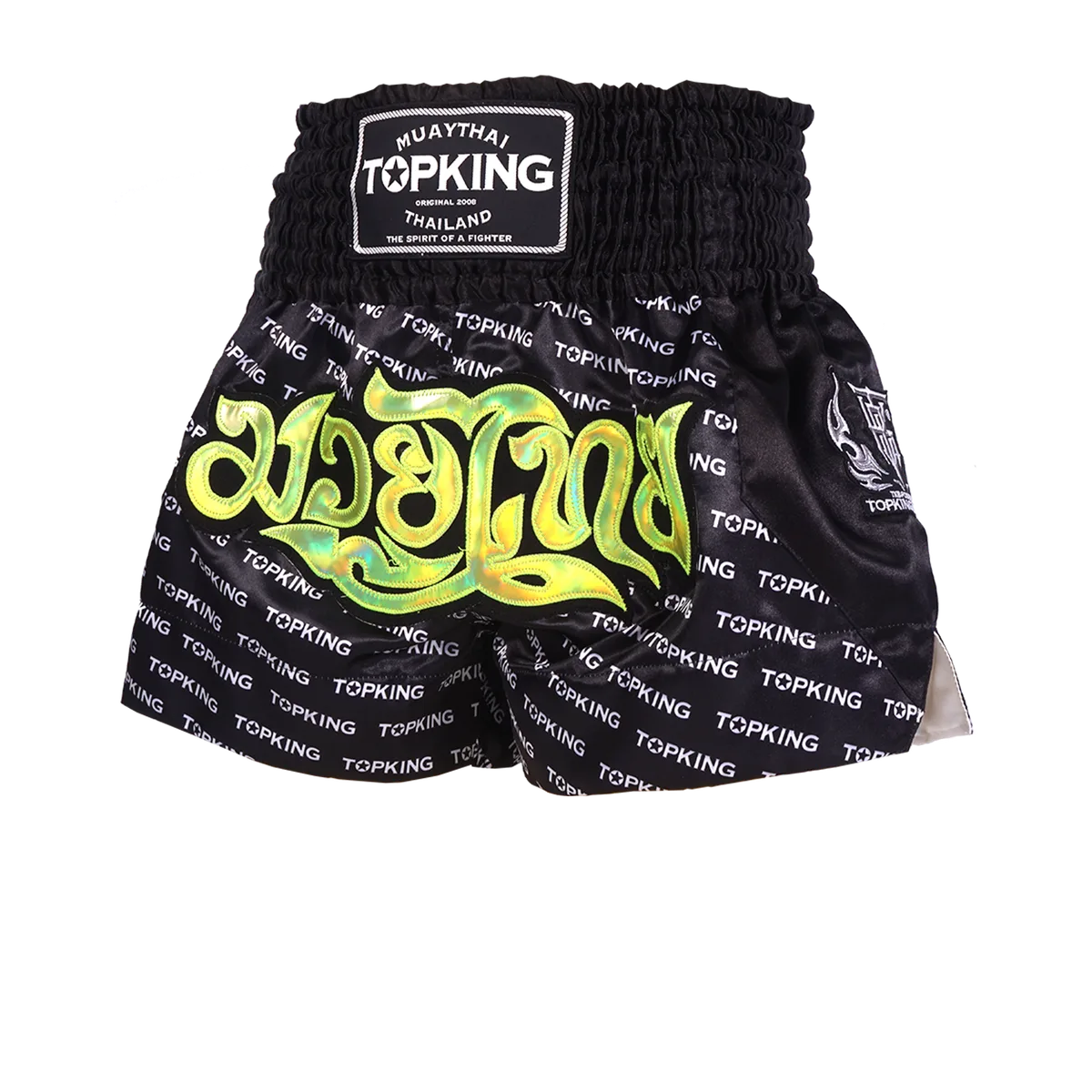 Черни шорти за муай тай Top King Thai Boxing Short Black 246, преден изглед