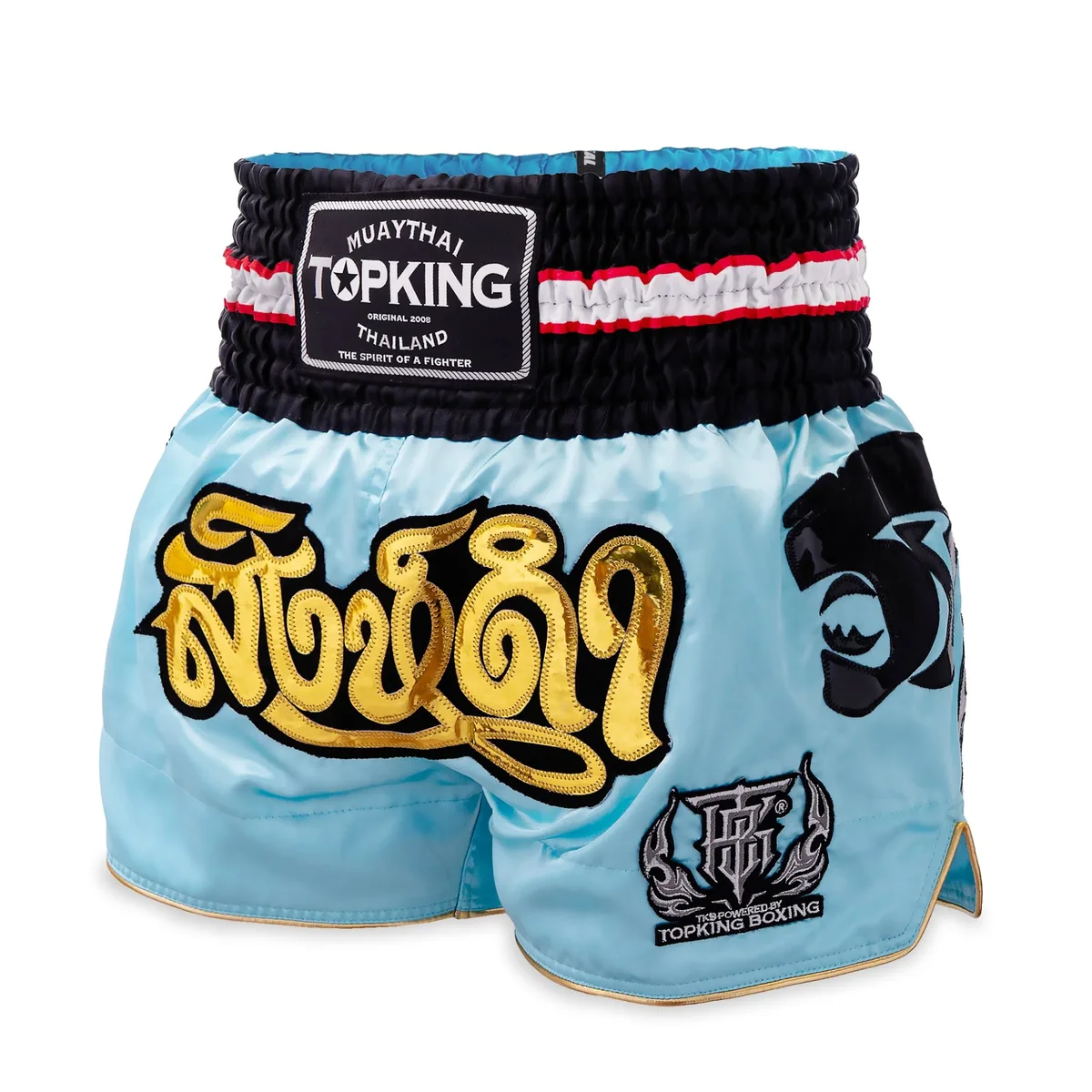 Шорти Top King Thai Boxing Shorts 045, преден изглед, демонстриращ дизайна и логото на марката.