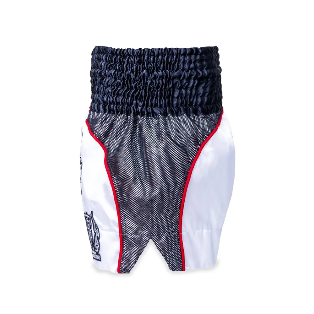 Top King Thai Boxing Shorts 072 – детайл на ластичния колан и логото на марката.