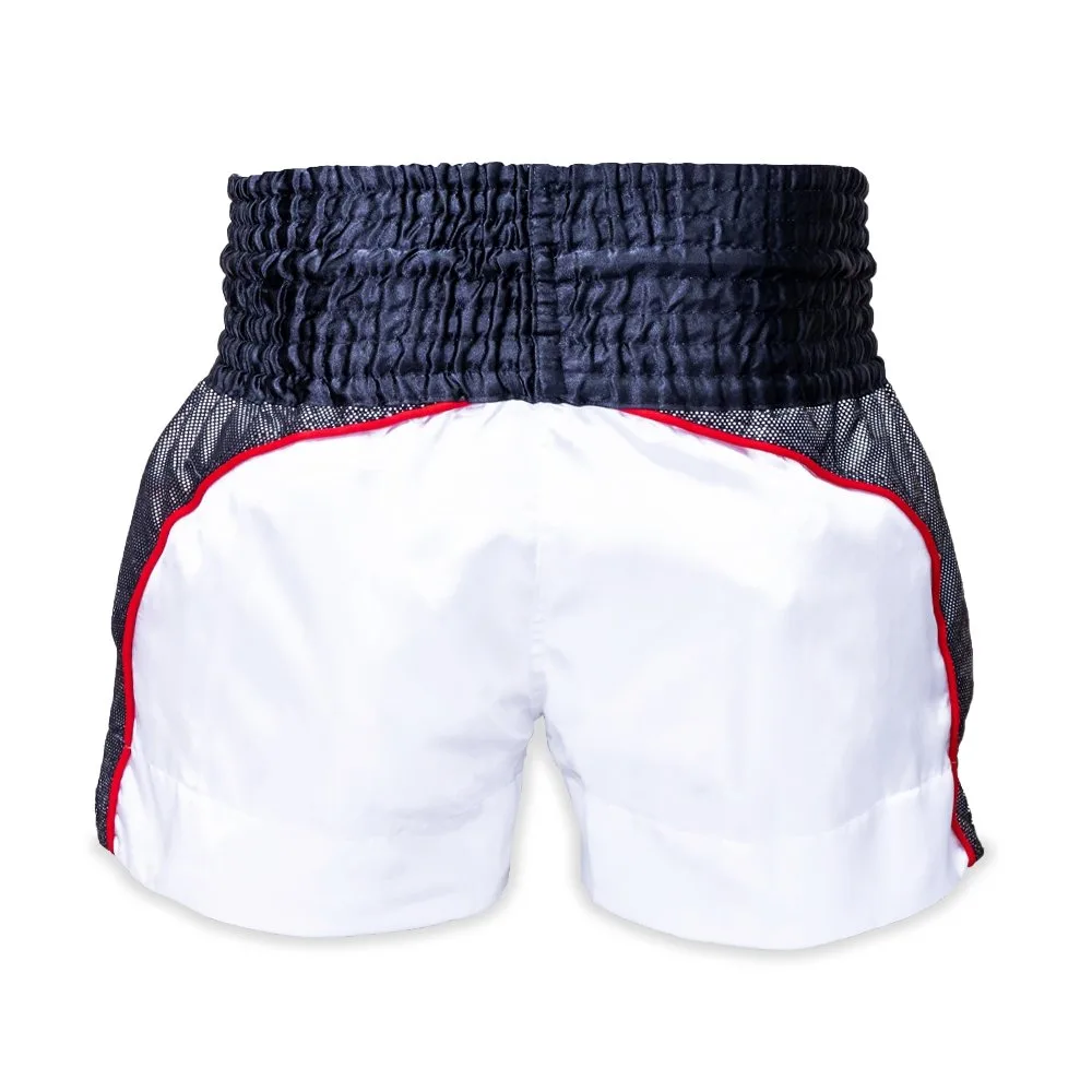 Top King Thai Boxing Shorts 072 – изглед отзад, подчертаващ цялостната естетика на модела.