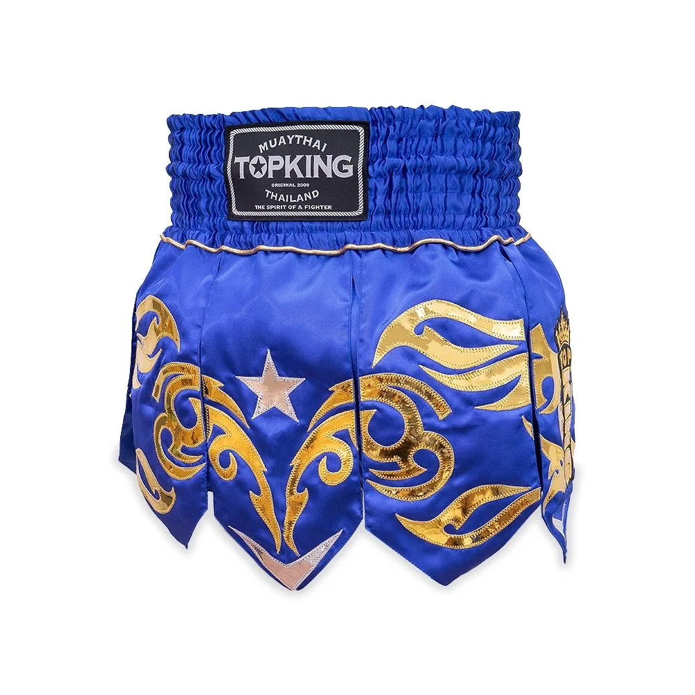 Шорти Top King Thai Boxing Shorts 077, изглед отпред, демонстриращ дизайна и логото на марката.