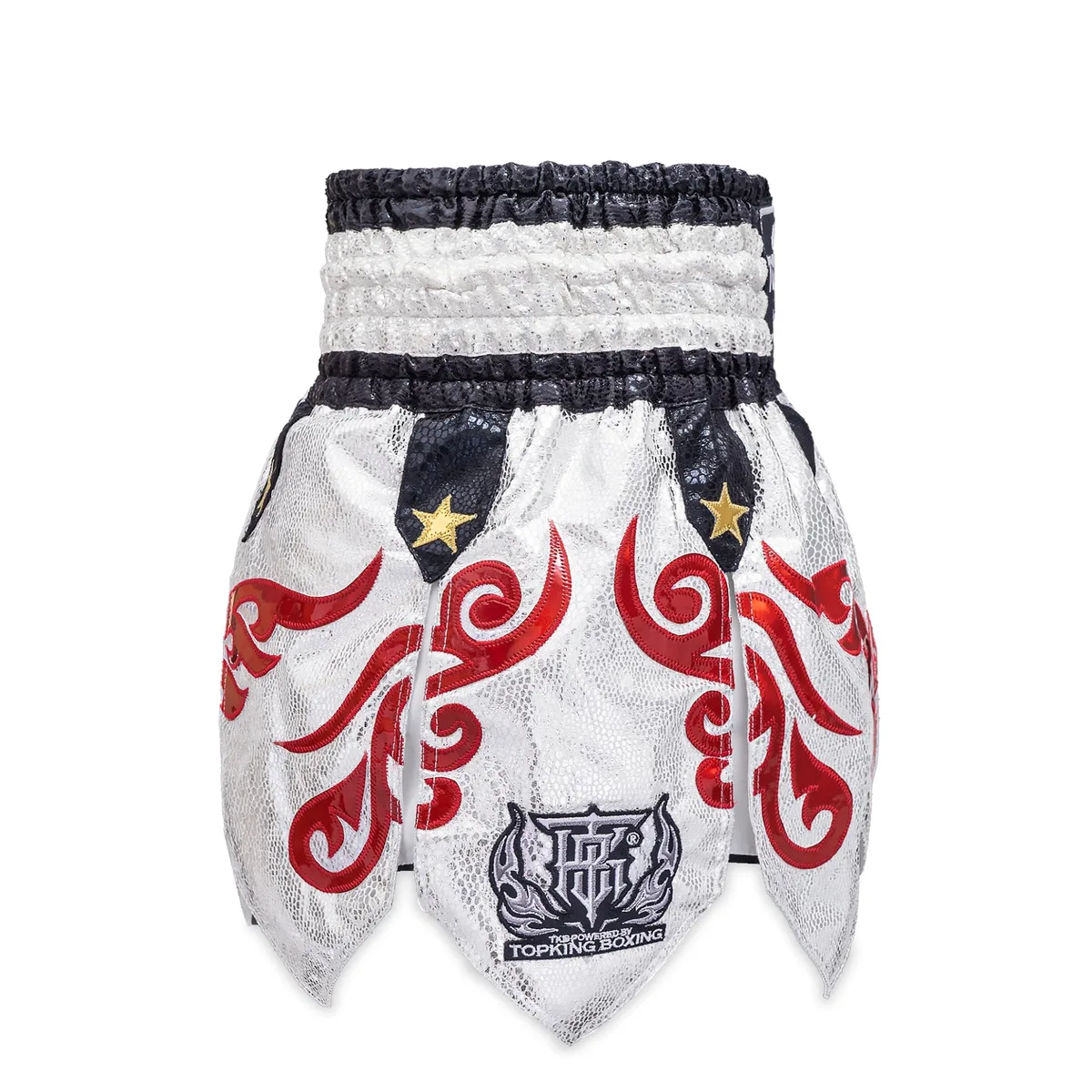 TOPKING THAI BOXING SHORTS 078 - страничен изглед, показващ кройката и детайлите