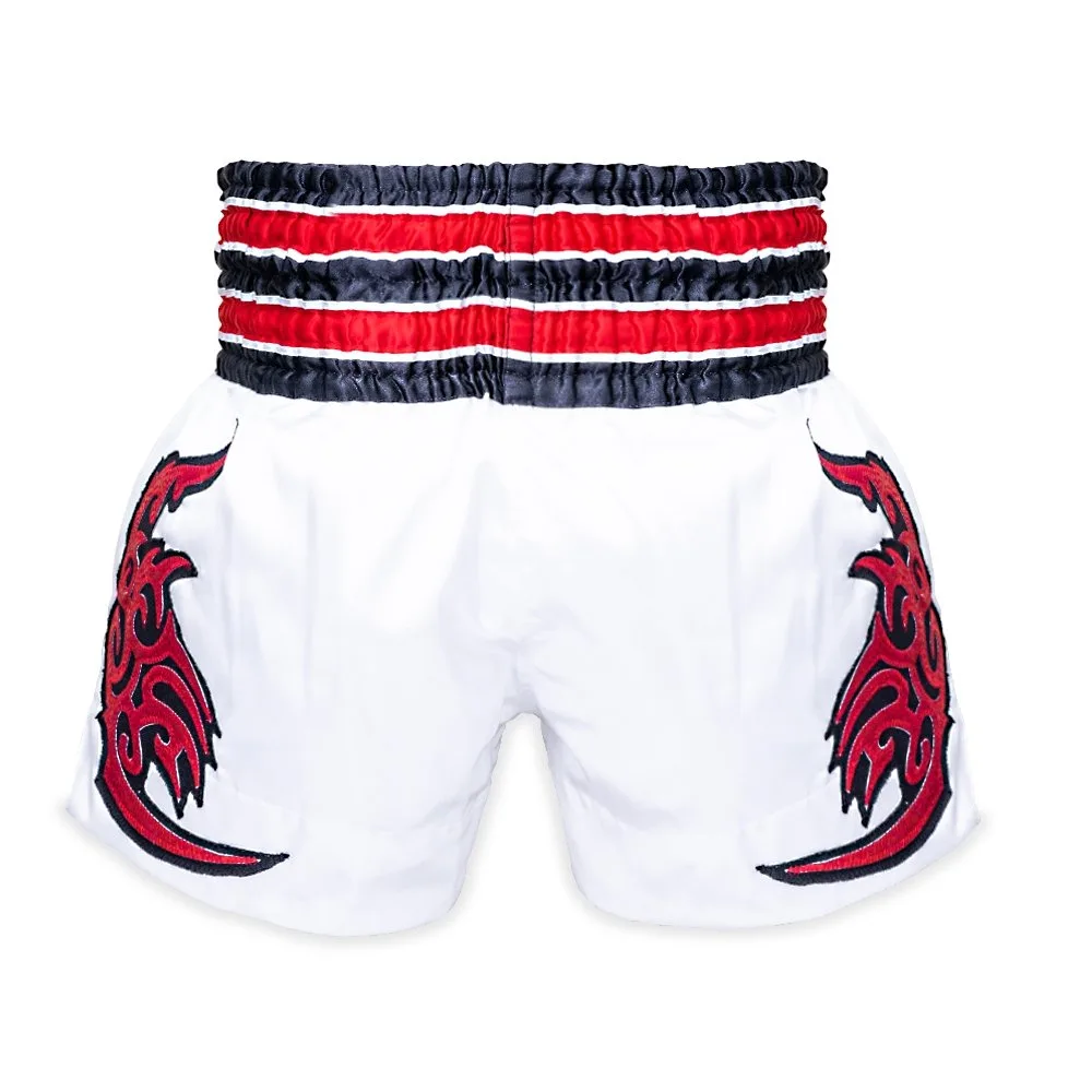 Заден изглед на шорти Top King Thai Boxing Shorts 098, показващ цялостния крой и отличителните елементи.