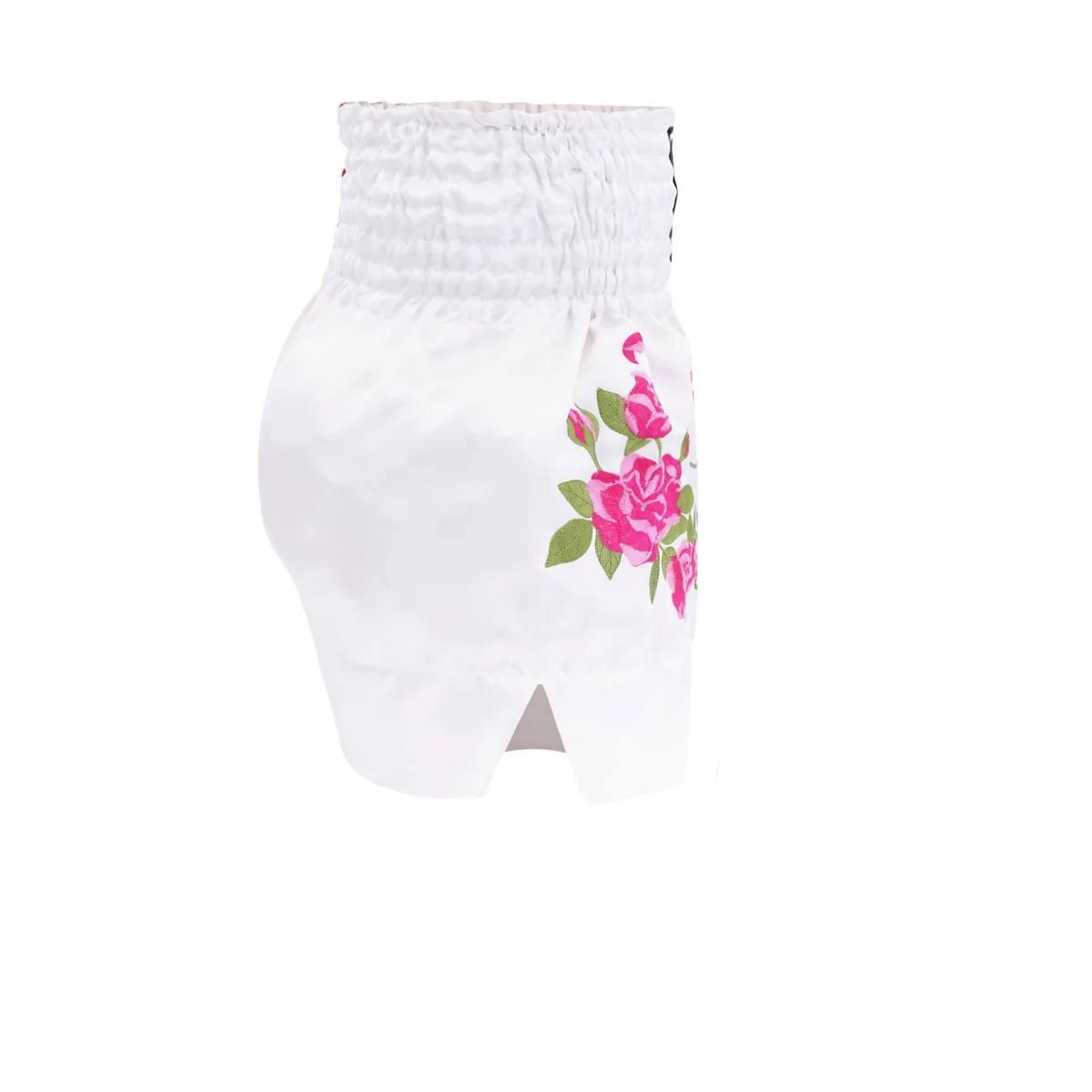 TOPKING THAI BOXING SHORTS 203, страничен изглед, подчертаващ широките отвори за краката и страничните разрези