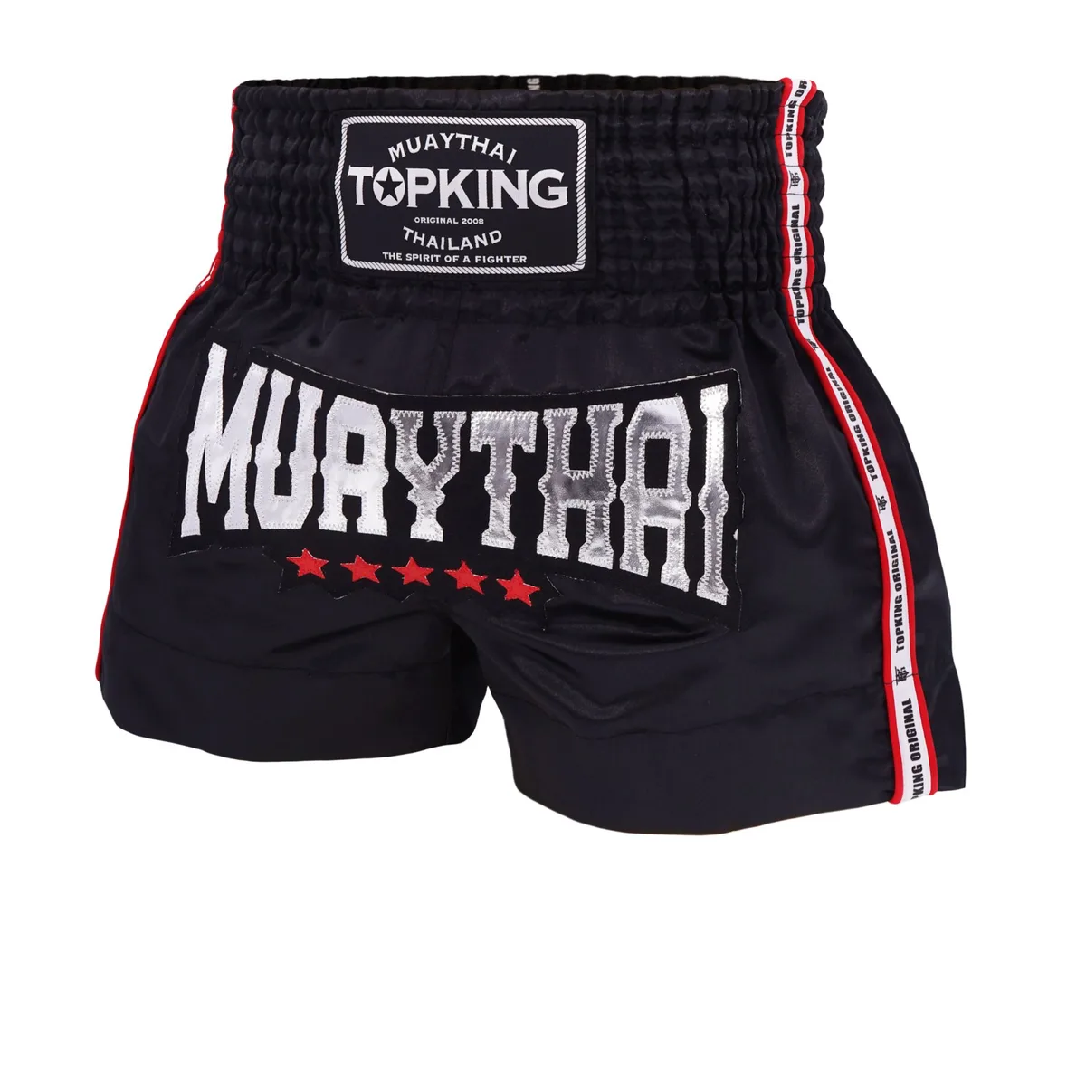 Преден изглед на Top King Thai Boxing Shorts 217, показващ дизайна и логото на марката.