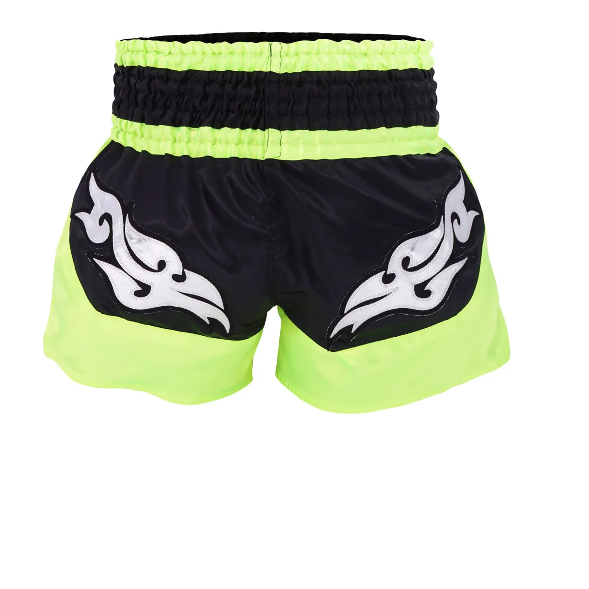 Изглед отблизо на дизайна и логото на Top King върху шорти Top King Thai Boxing Shorts 222.
