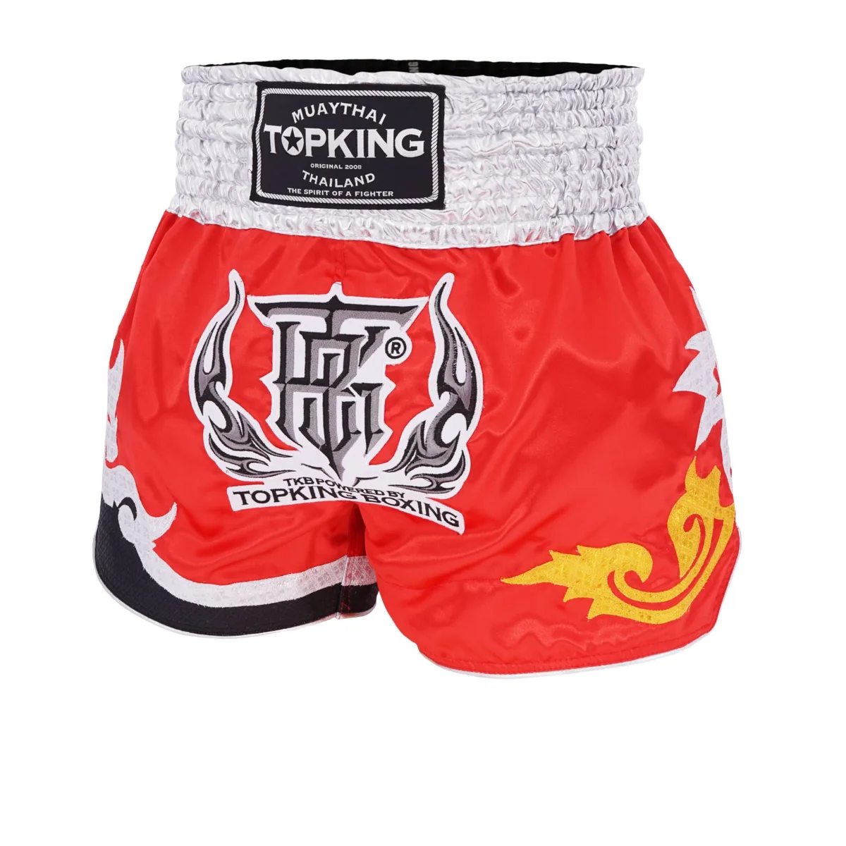 Преден изглед на TOPKING THAI BOXING SHORTS 236, показващ дизайна и логото на Top King.