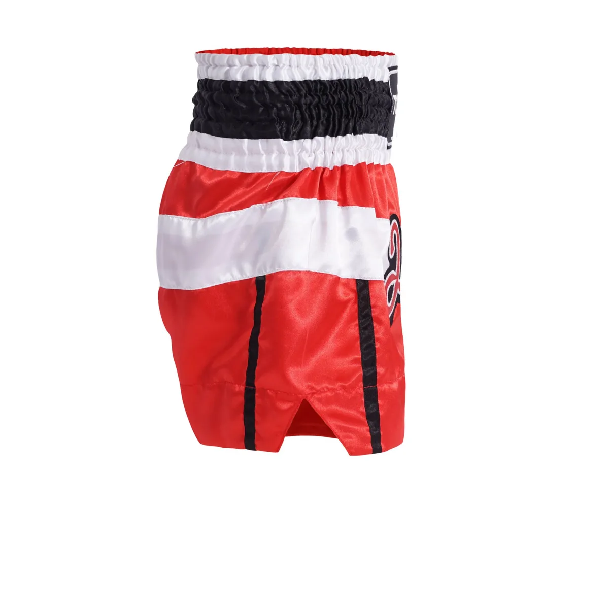 Близък план на еластичния колан и детайлите на шевовете на шортите Top King Thai Boxing Shorts 240.