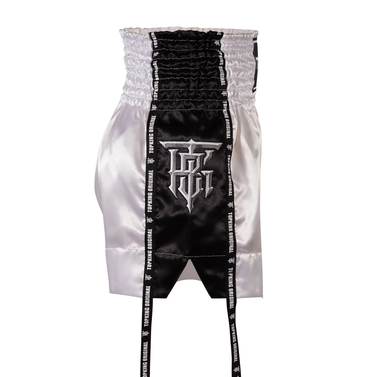 Черни шорти Top King Thai Boxing Shorts Black 201, изглед отзад, показващ еластичната талия
