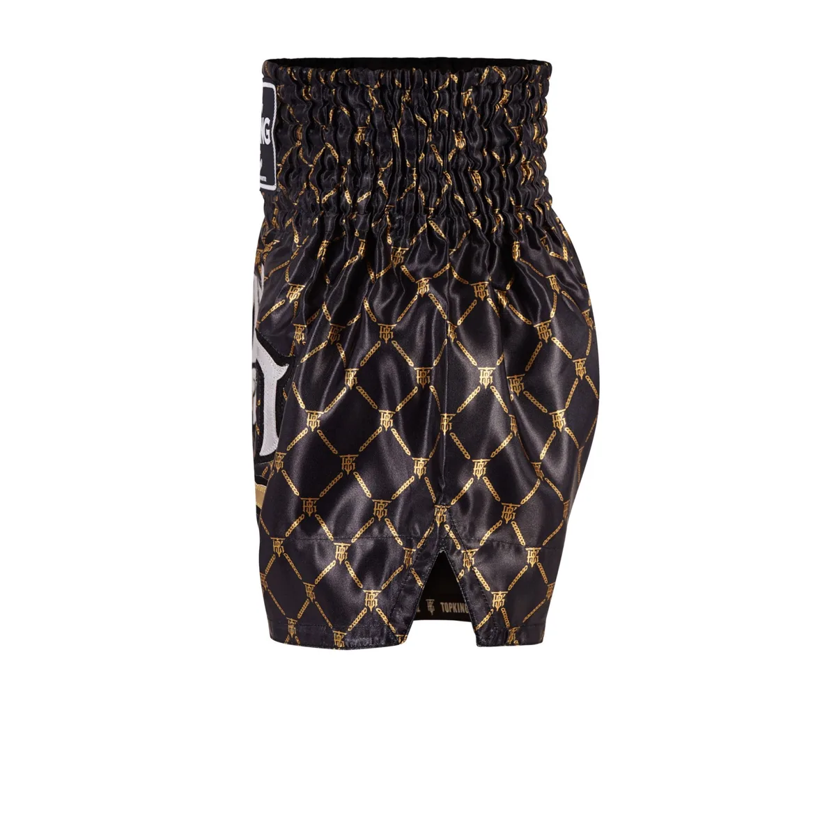 Top King Thai Boxing Shorts Black Gold 213 – заден изглед