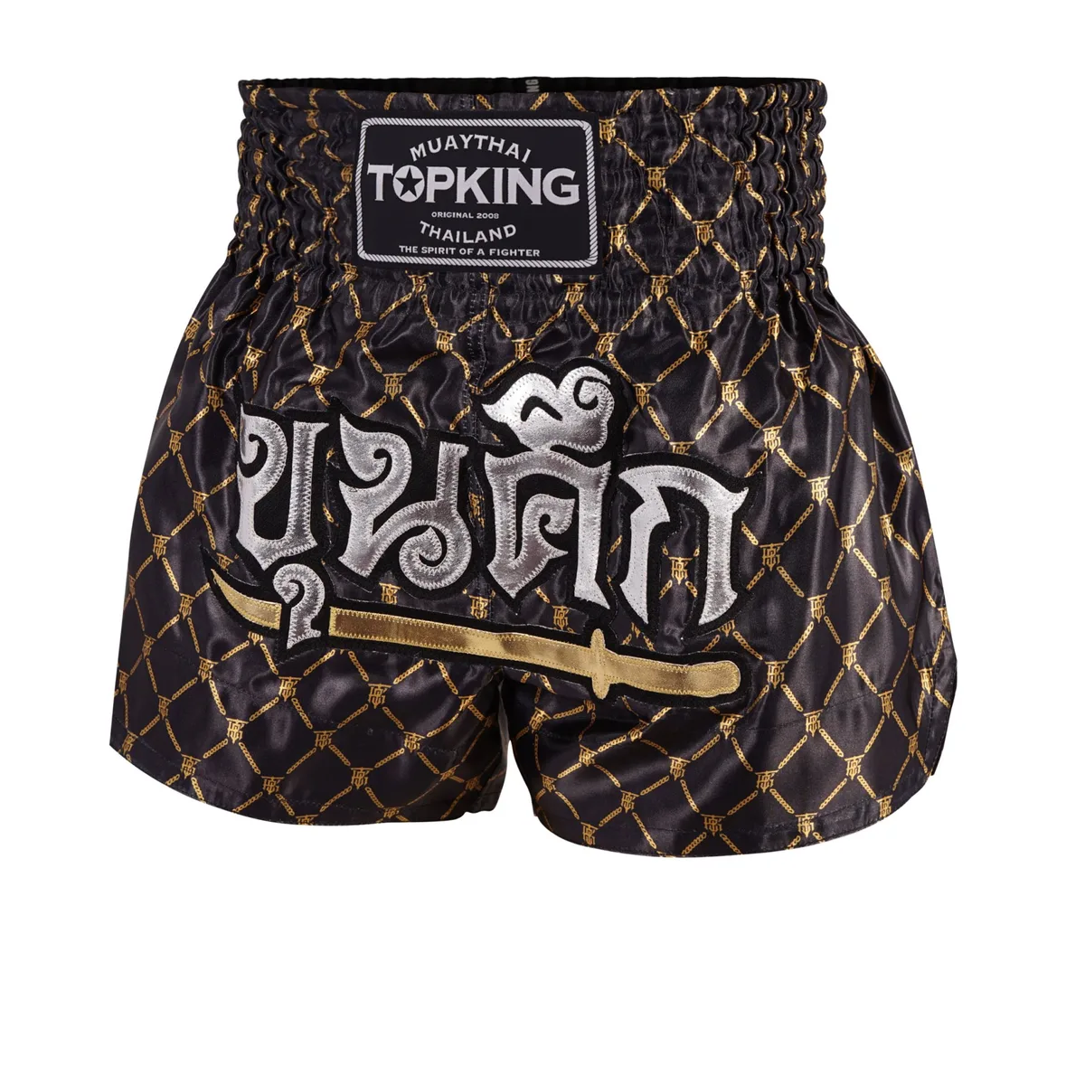 Муай тай шорти Top King Black Gold 213 – изглед отпред