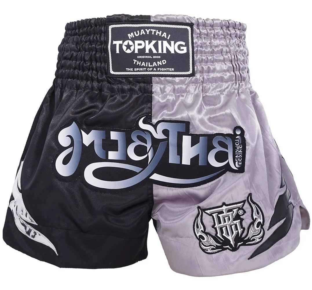 Шорти за муай тай Top King Black Gray 250