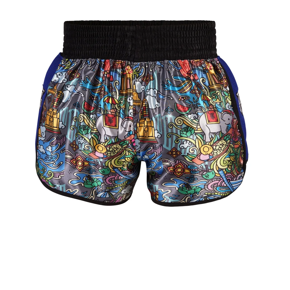 Заден изглед на сините шорти Top King Thai Boxing Shorts Blue 224