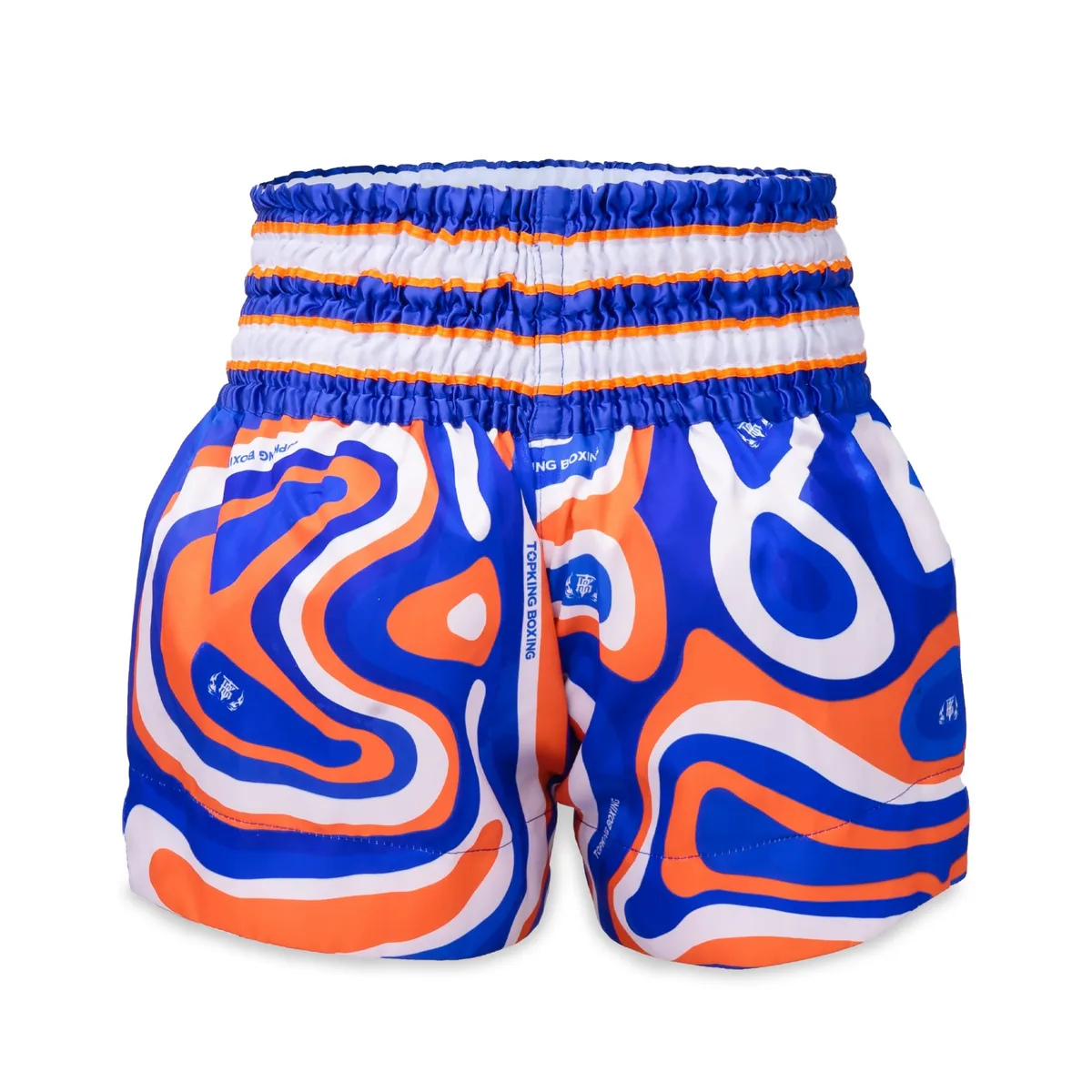TOPKING THAI BOXING SHORTS BLUE 251 – изглед отзад, подчертаващ традиционния дизайн