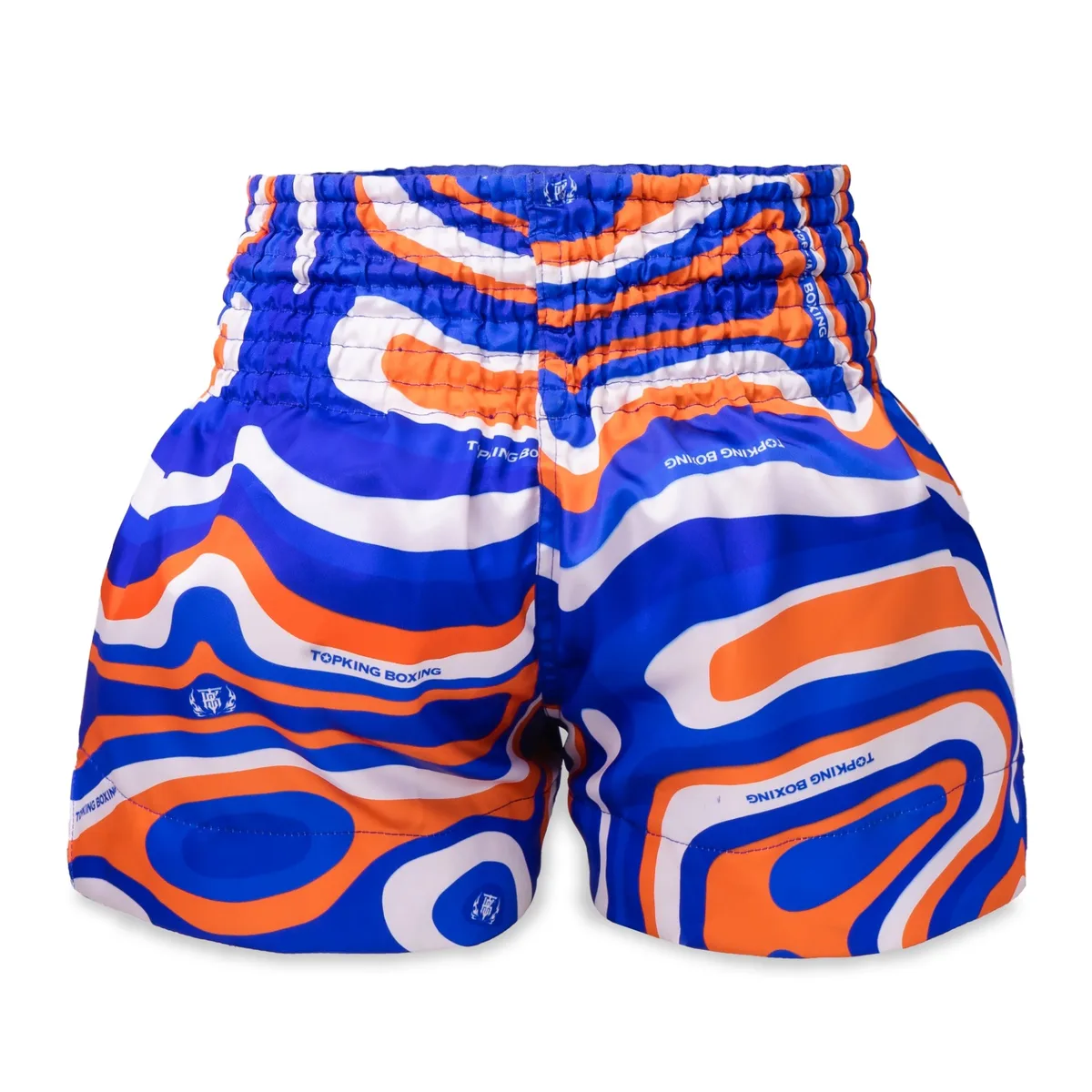 Задна част на сините шорти Top King Thai Boxing Shorts Blue 252