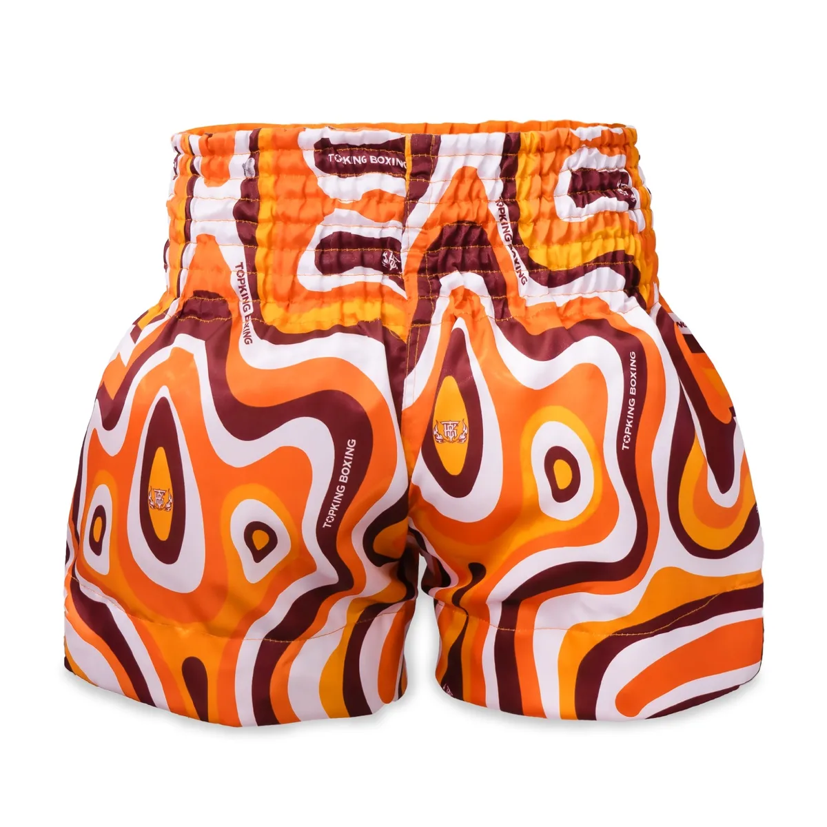 Заден изглед на оранжеви шорти за муай тай Top King Orange 252