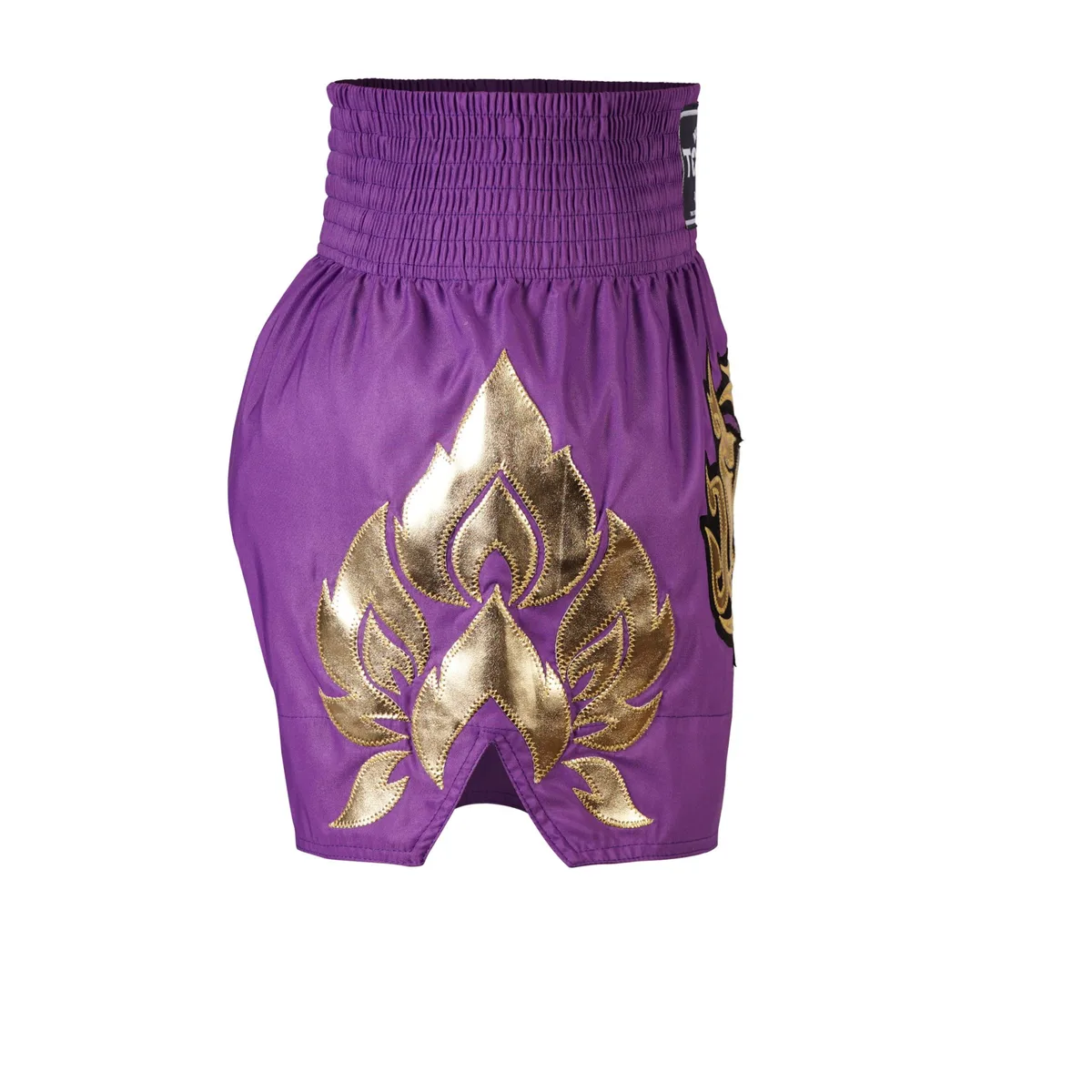 Страничен изглед на шорти Top King Purple 229, демонстриращ широката кройка на крачолите за свобода на движение.