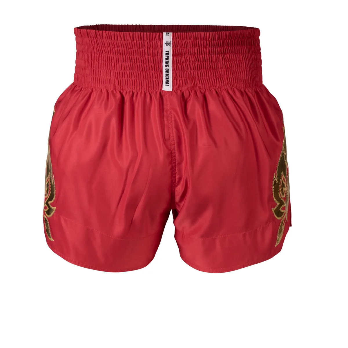 Заден изглед на шортите Top King Red 229, подчертаващ дизайна