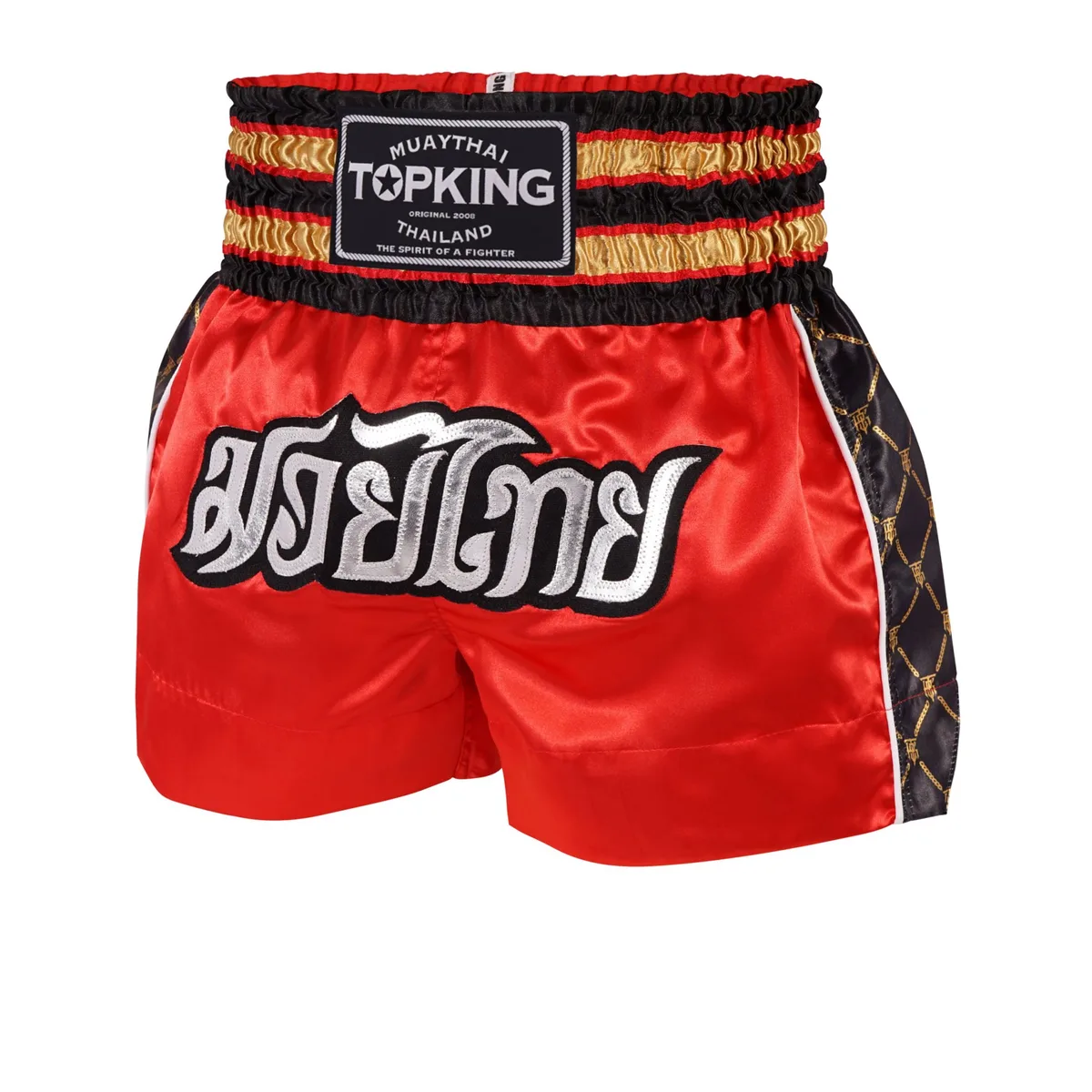 TOPKING THAI BOXING SHORTS RED GOLD 214