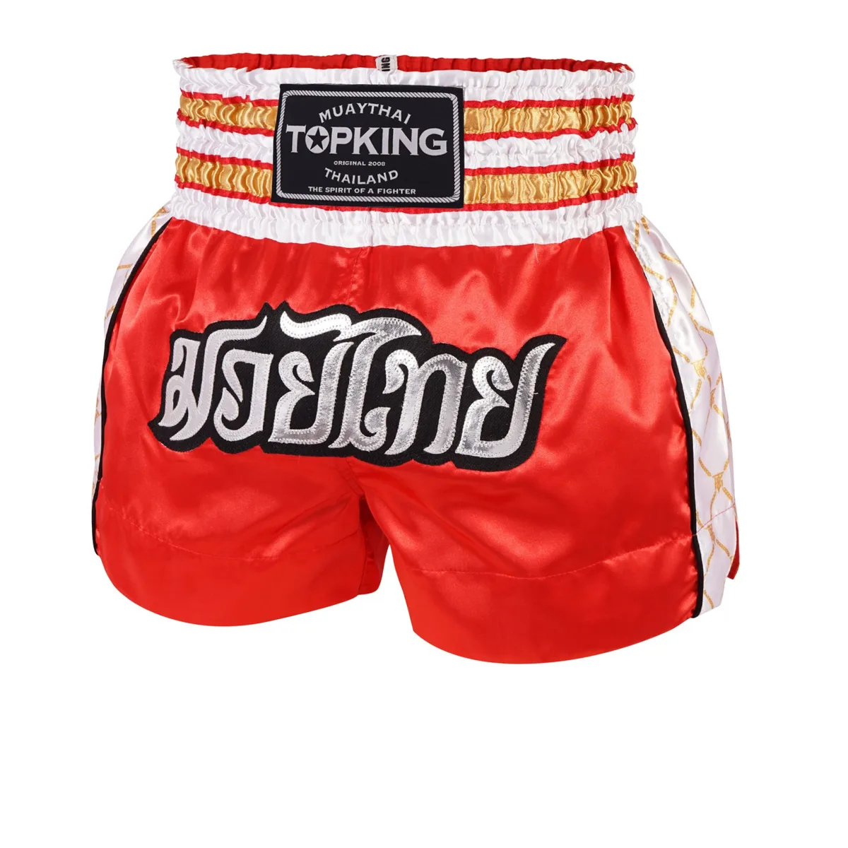 TOPKING THAI BOXING SHORTS RED GOLD 215