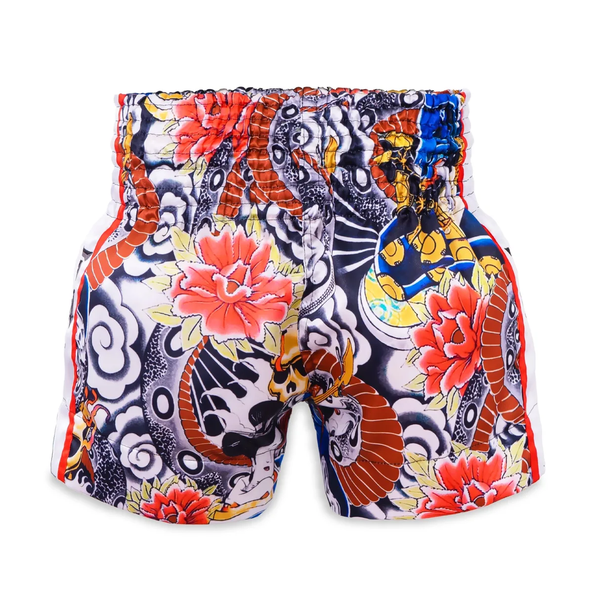 Заден изглед на бели шорти Top King Thai Boxing Shorts