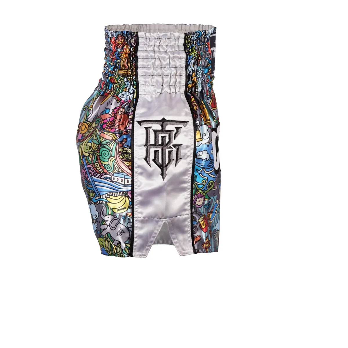 Бели шорти за муай тай Top King Thai Boxing Shorts White 225, изглед отзад