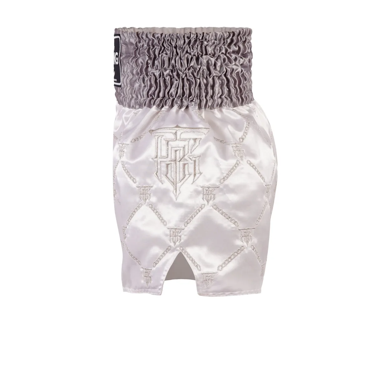 Детайлен изглед на ластичния колан и шевовете на шортите Top King Thai Boxing Shorts.
