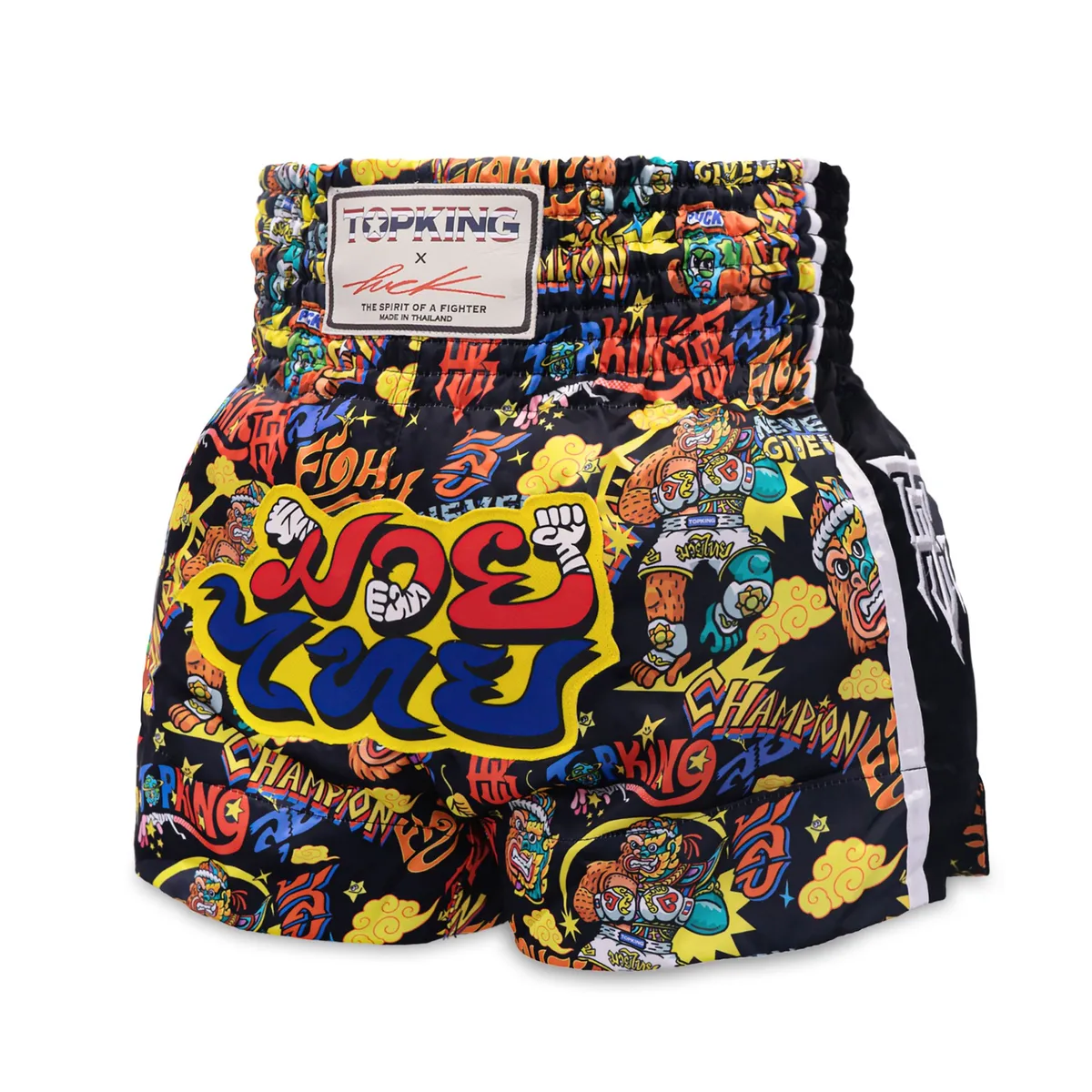 Черни шорти Top King X Puck Thai Boxing Shorts 01, изглед отпред