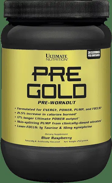 Азотен бустер Pre Gold Ultimate Nutrition 250 грама 30 дози