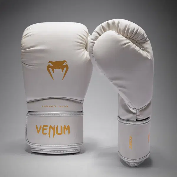 Боксови Ръкавици - Venum Contender 1.5 Boxing Gloves - Ivory/ Gold, преден изглед