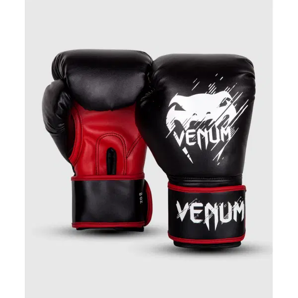 Boskovi rakvici Venum Contender Kids Boxing Gloves crno crvene prednji izled