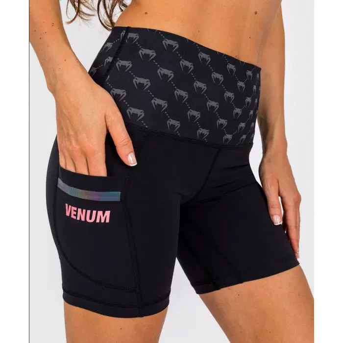 Дамски къс клин - Venum Monogram Compression Shorts - Black/Pink Gold