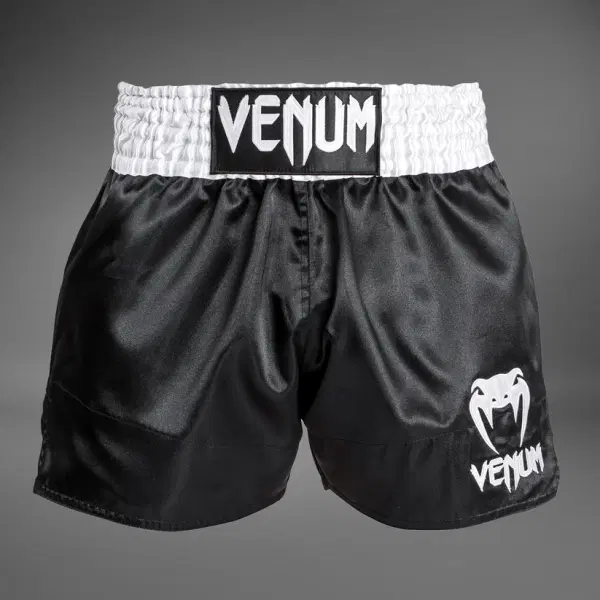 Муай Тай Шорти - Venum Classic Muay Thai Short - Black/White/White