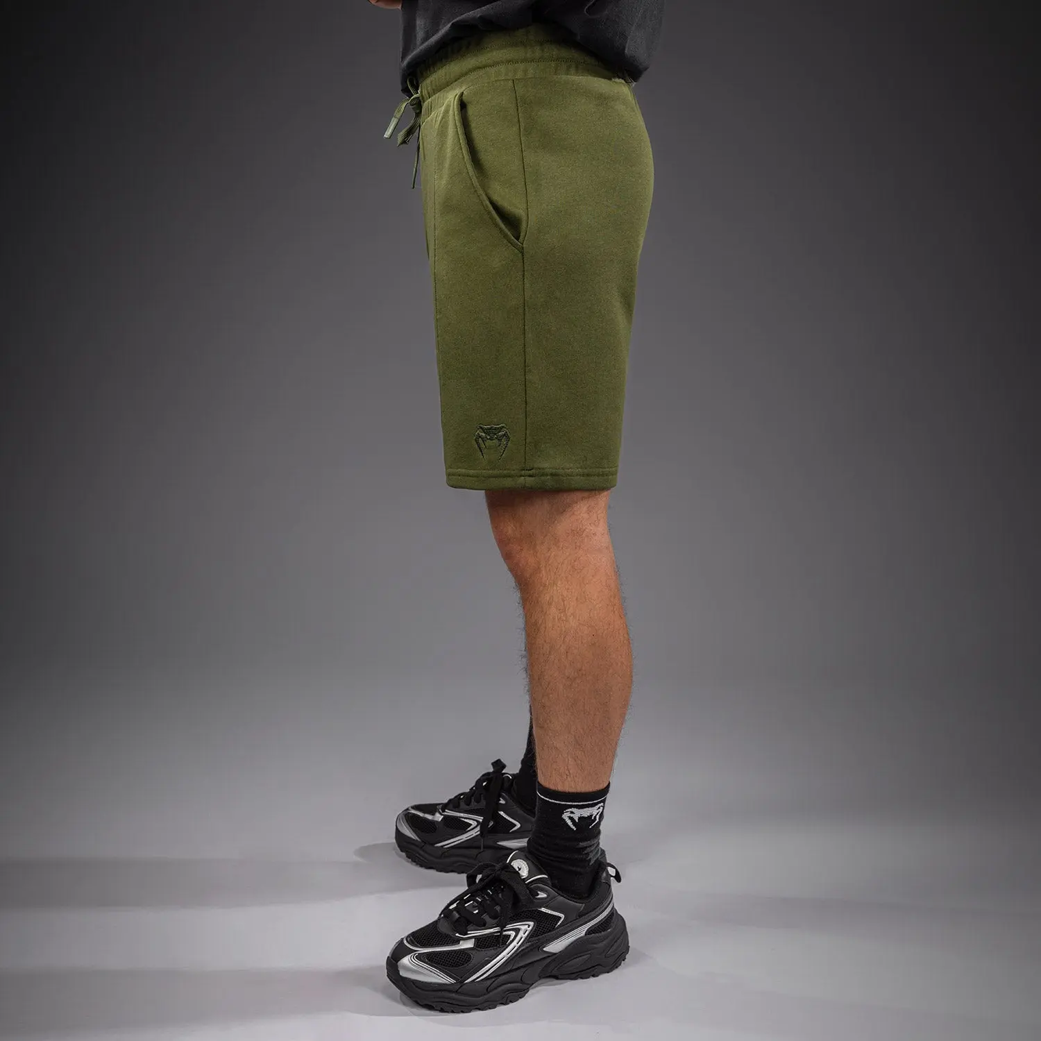 Памучни гащета Venum Classic Fleece Cotton Shorts Khaki страничен изглед с лого