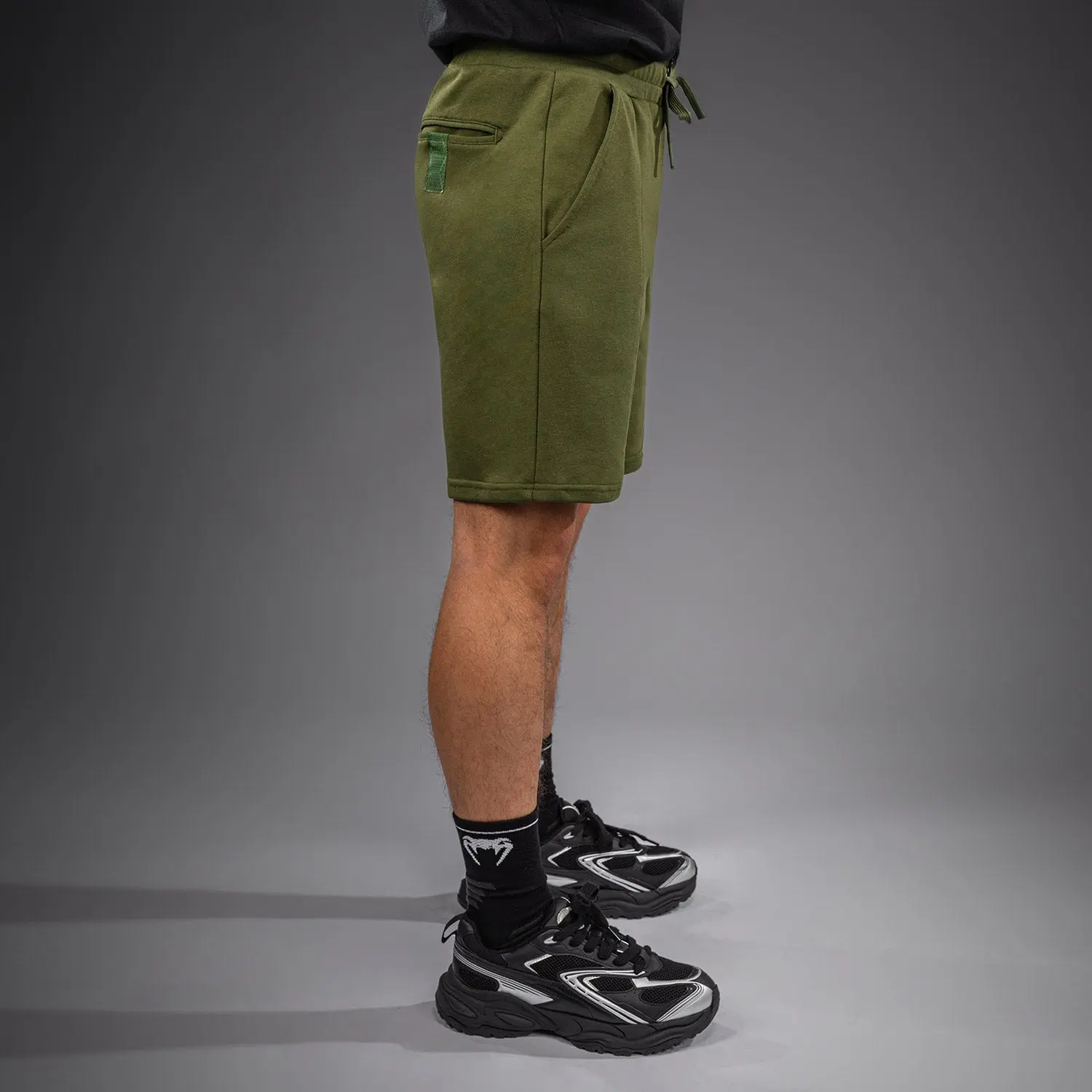 Памучни гащета Venum Classic Fleece Cotton Shorts Khaki страничен изглед с етикет