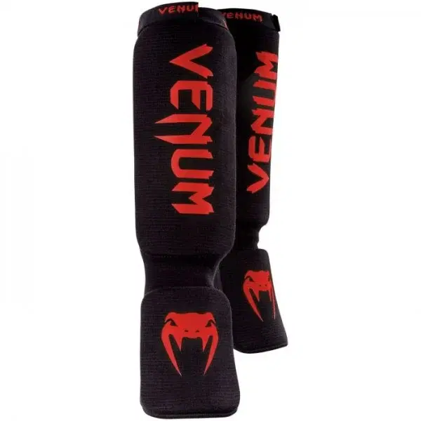 Протектори за крака - VENUM KONTACT SHINGUARDS AND INSTEP - COTTON - BLACK/RED