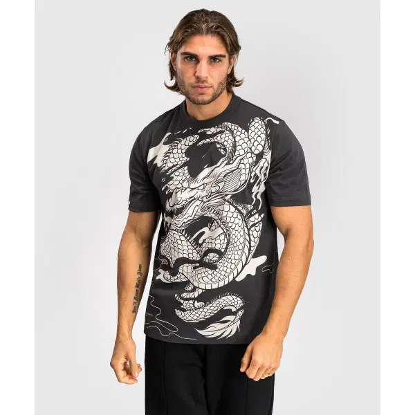 Тениска - Venum Dragon’s Flight Men’s T-Shirt - Charcoal Grey/Cream White