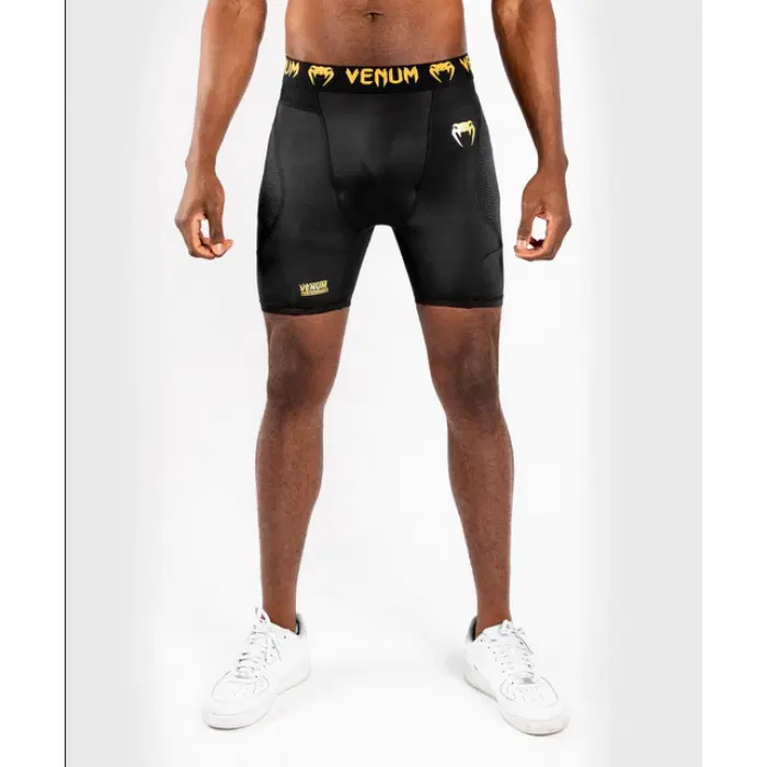 Тренировъчен клин с къси крачоли - Venum G-Fit Compression Shorts - Black/Gold
