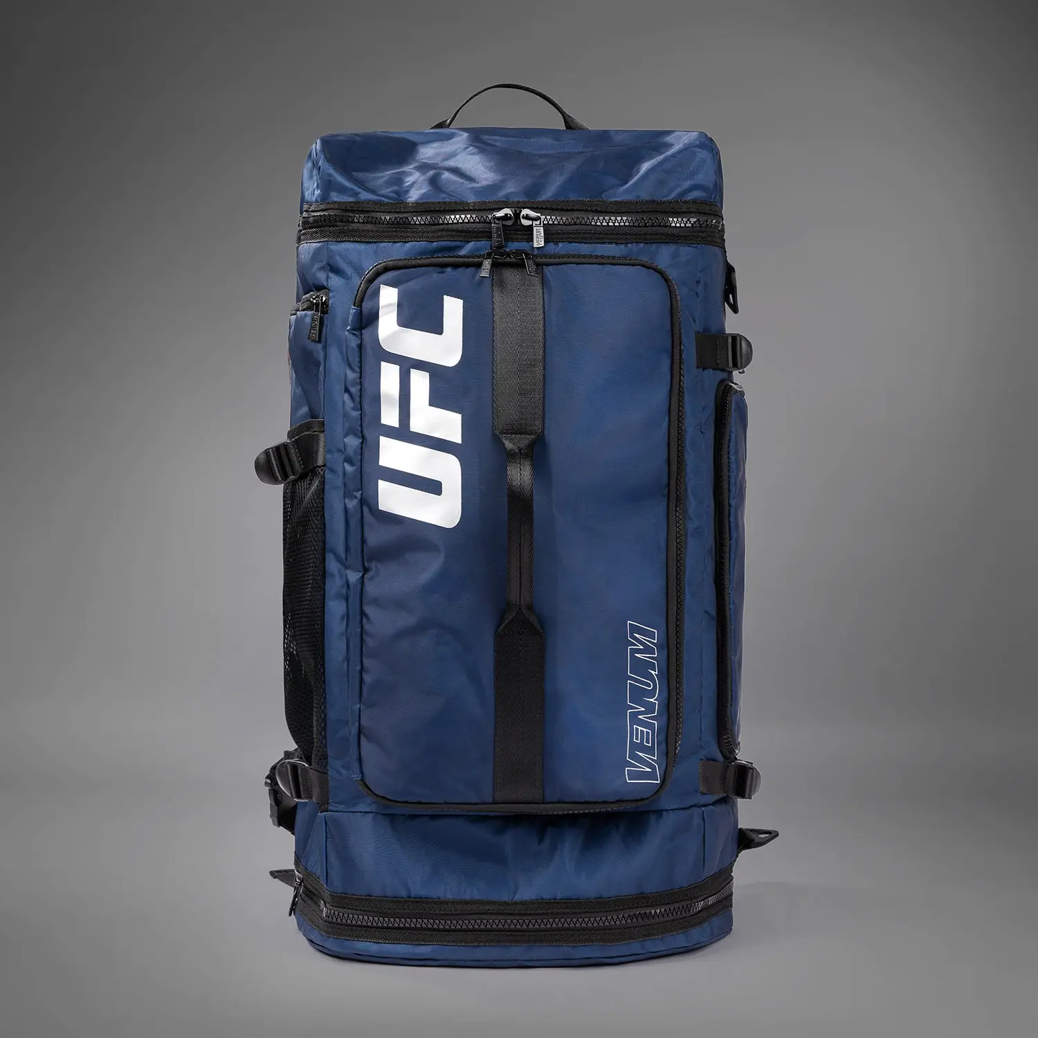 Venum UFC Fusion by Venum Fight Week Duffle Bag - Oceanic Blue, преден изглед с UFC логото