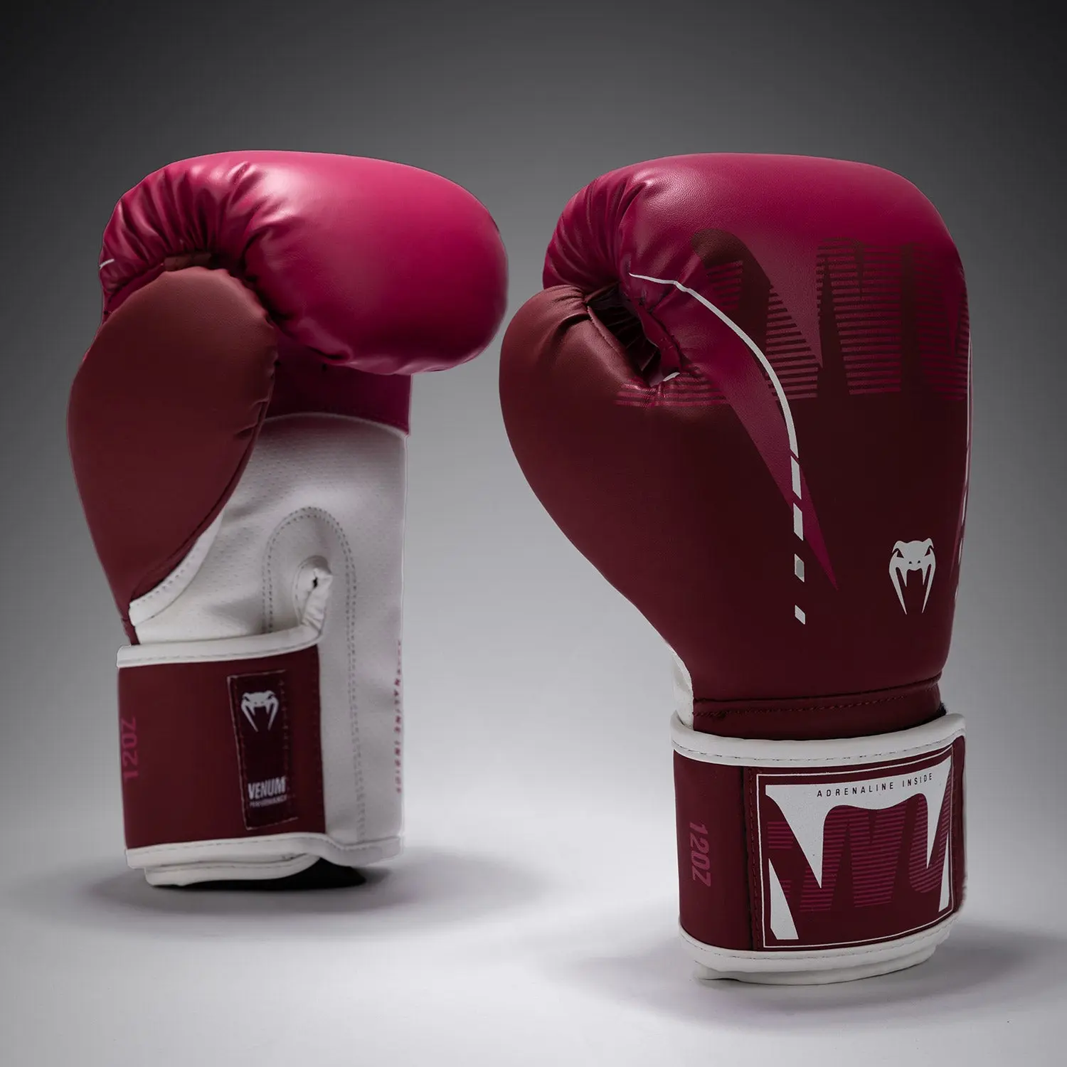 Venum Adrenaline Boxing Gloves – Burgundy/Pink, страничен изглед