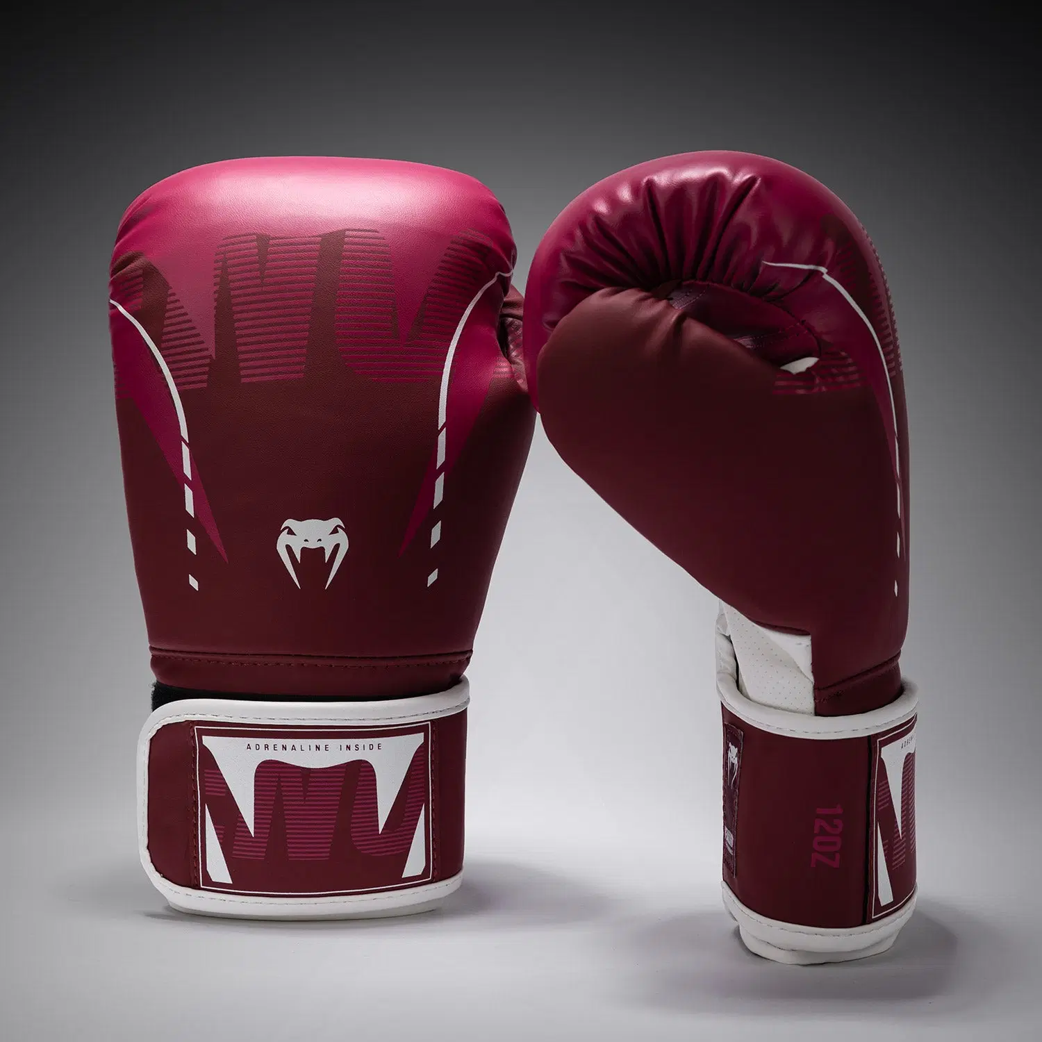 Venum Adrenaline Boxing Gloves – Burgundy/Pink, преден изглед