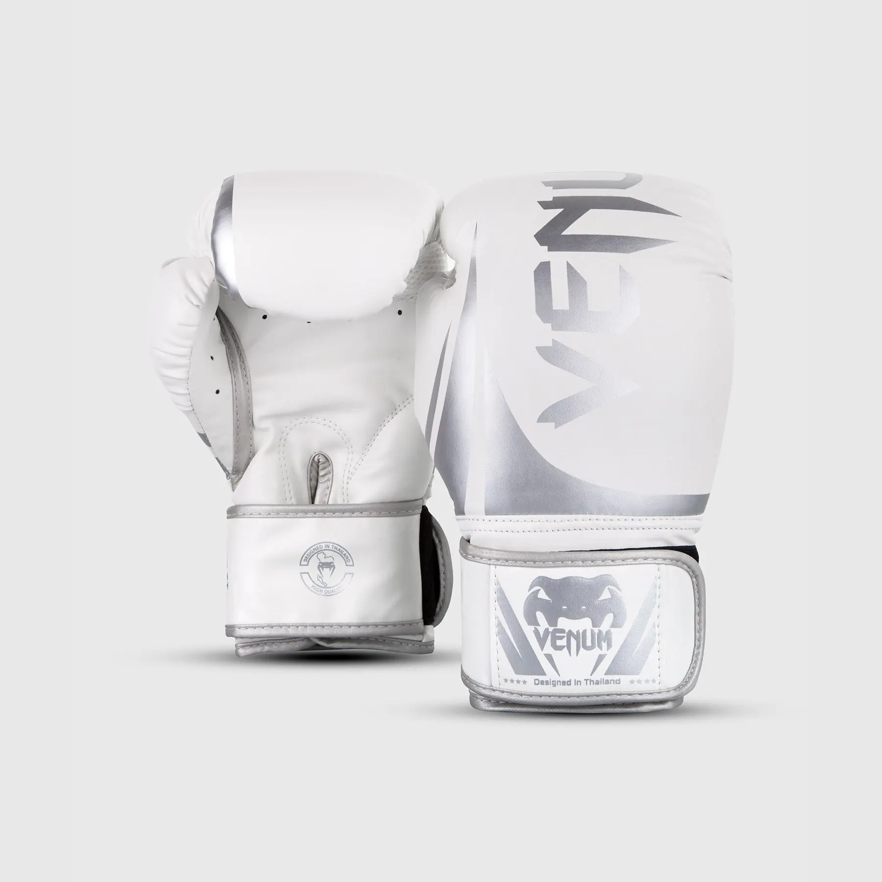 Venum Challenger 2.0 Boxing Gloves - White/Silver страничен изглед