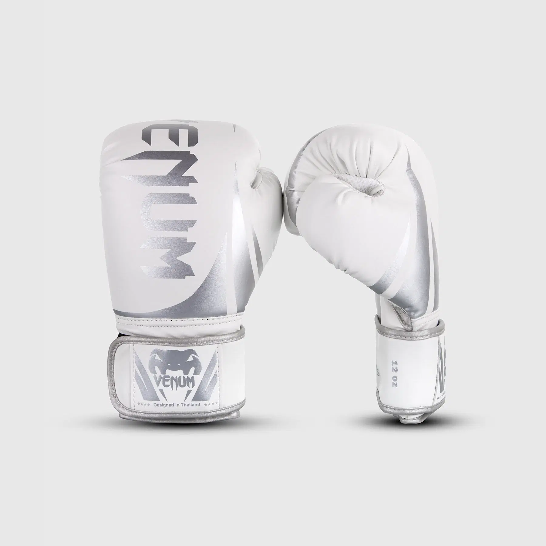 Venum Challenger 2.0 Boxing Gloves - White/Silver преден изглед