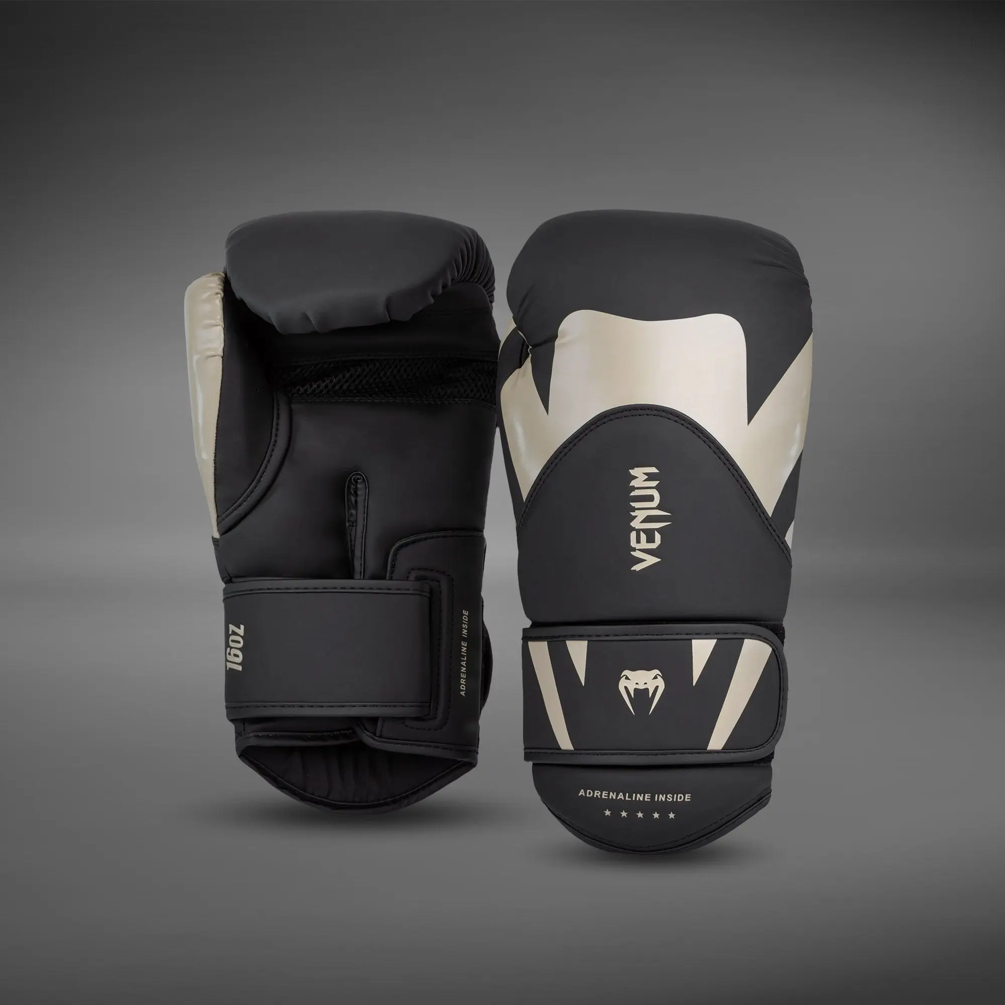Venum Challenger 4.0 Boxing Gloves - Black/Beige страничен изглед