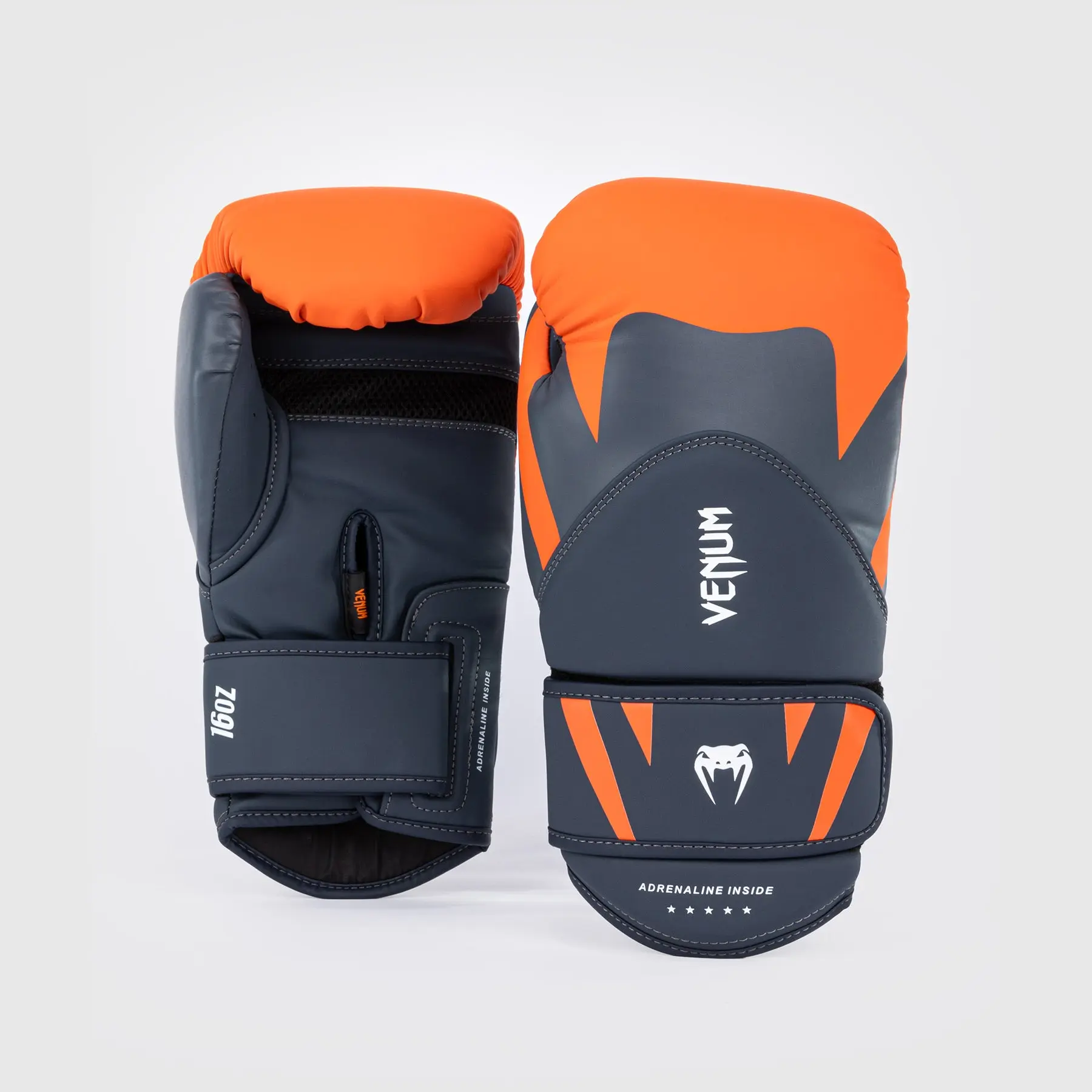 Venum Challenger 4.0 Boxing Gloves - Orange/Navy Blue, преден изглед