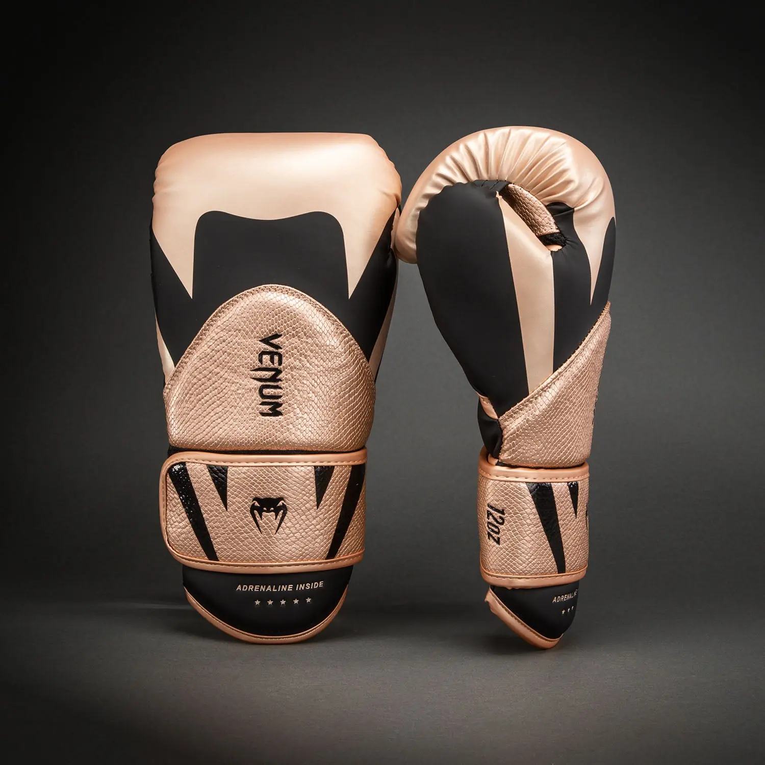 Venum Challenger 4.0 Scales Boxing Gloves - Pearly Pink/Black страничен изглед