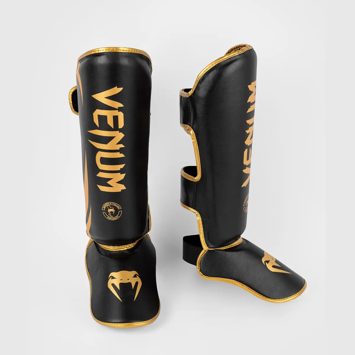 Venum Challenger Standup Shin Guards - Black/Gold изглед отгоре