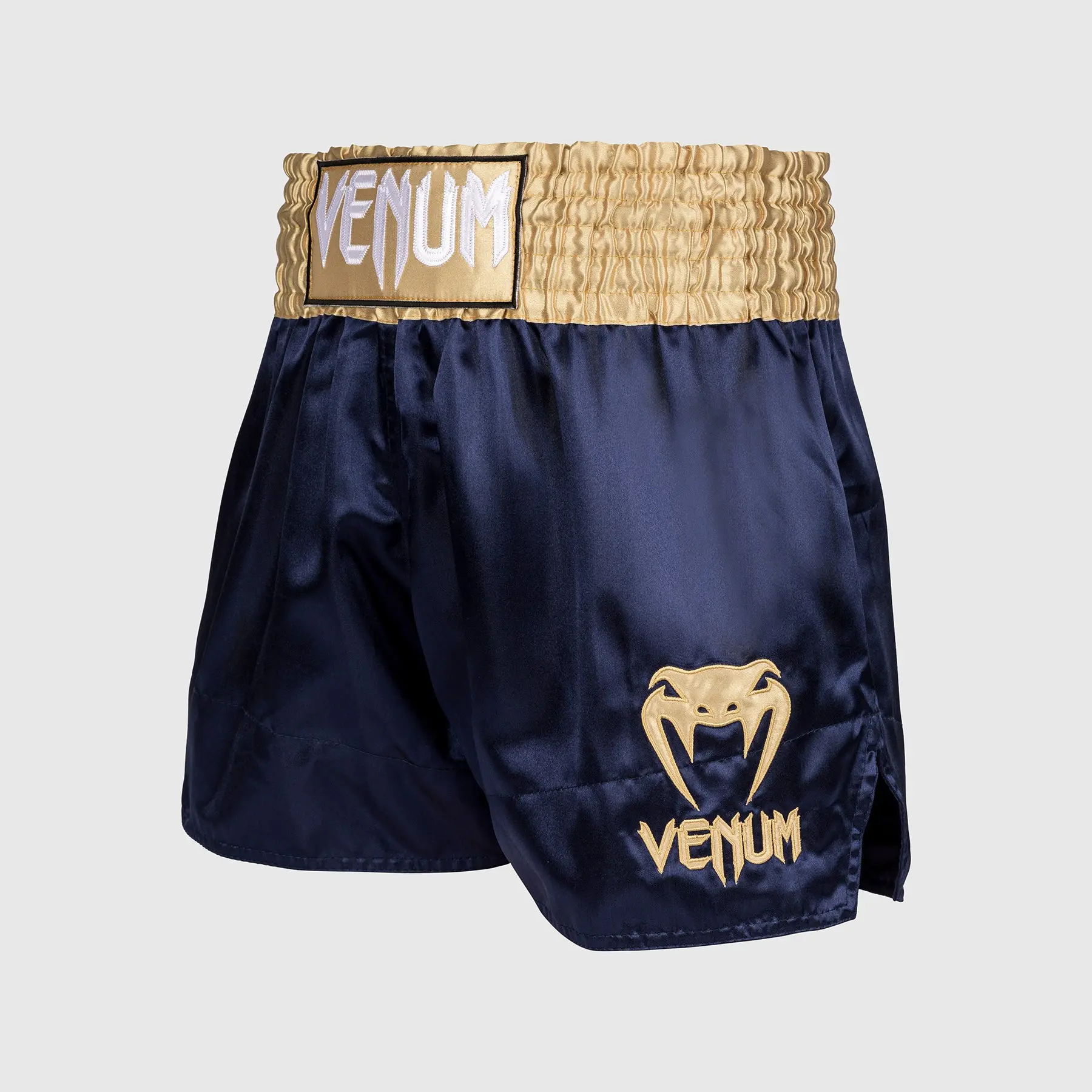 Муай Тай Шорти - Venum Classic Muay Thaï Short - Navy Blue/Gold, изглед отстрани